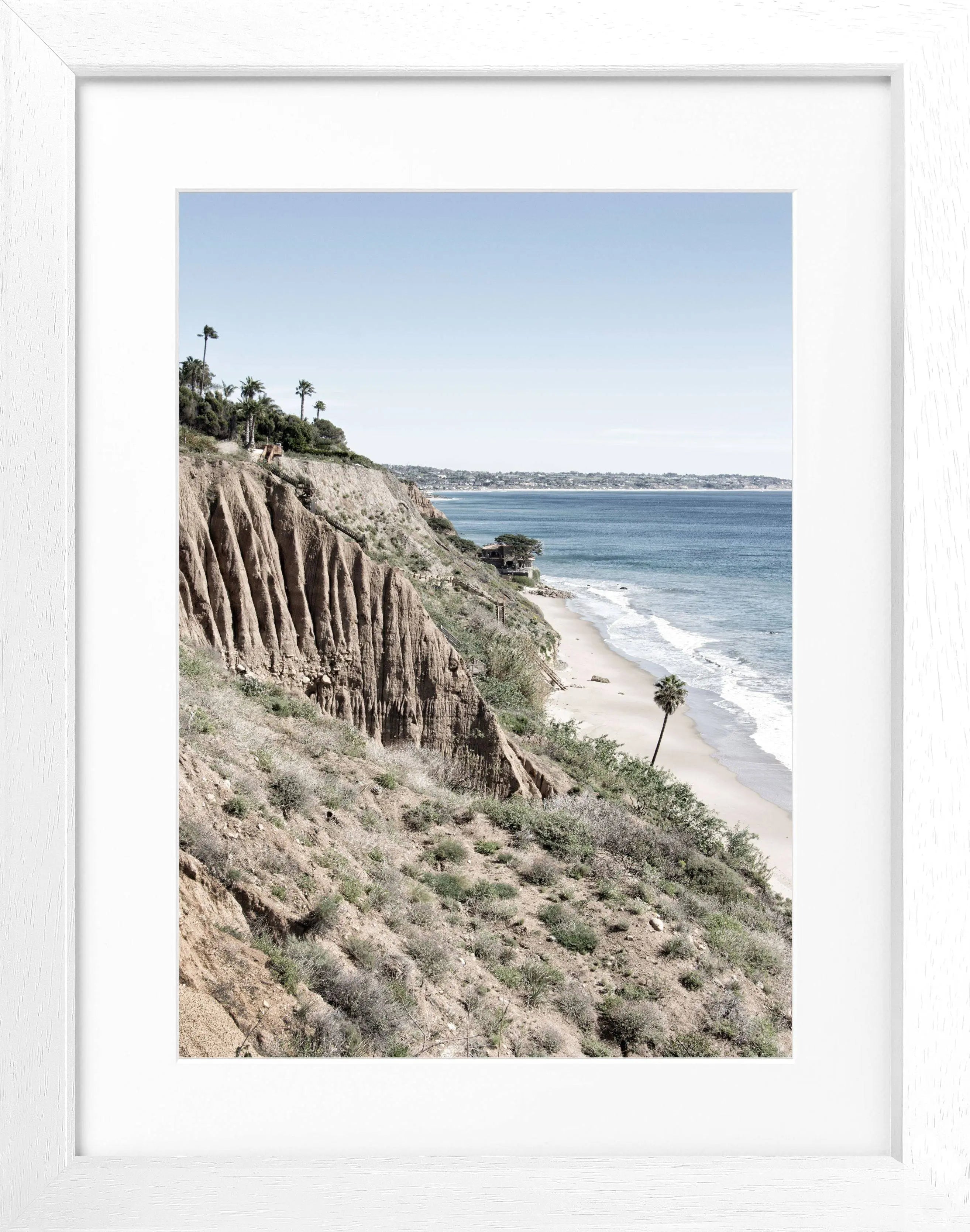 Schwarz-weiß Poster mit Rahmen, Kalifornien Malibu Motiv, von Cosman-Photocollection, 25x31 cm, Wanddekoration