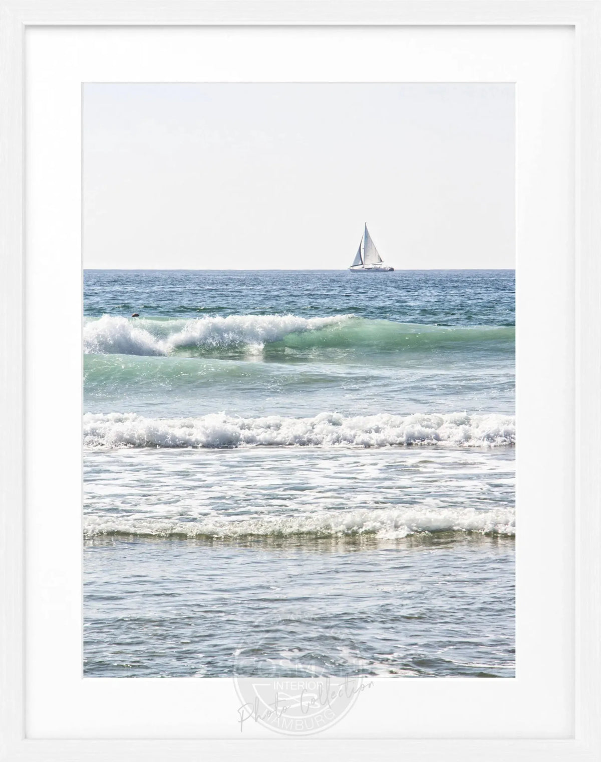 Schwarz-weiß Poster mit Rahmen, Kalifornien Ocean Motiv, von Cosman-Photocollection, 25x31 cm, dekoratives Wandbild