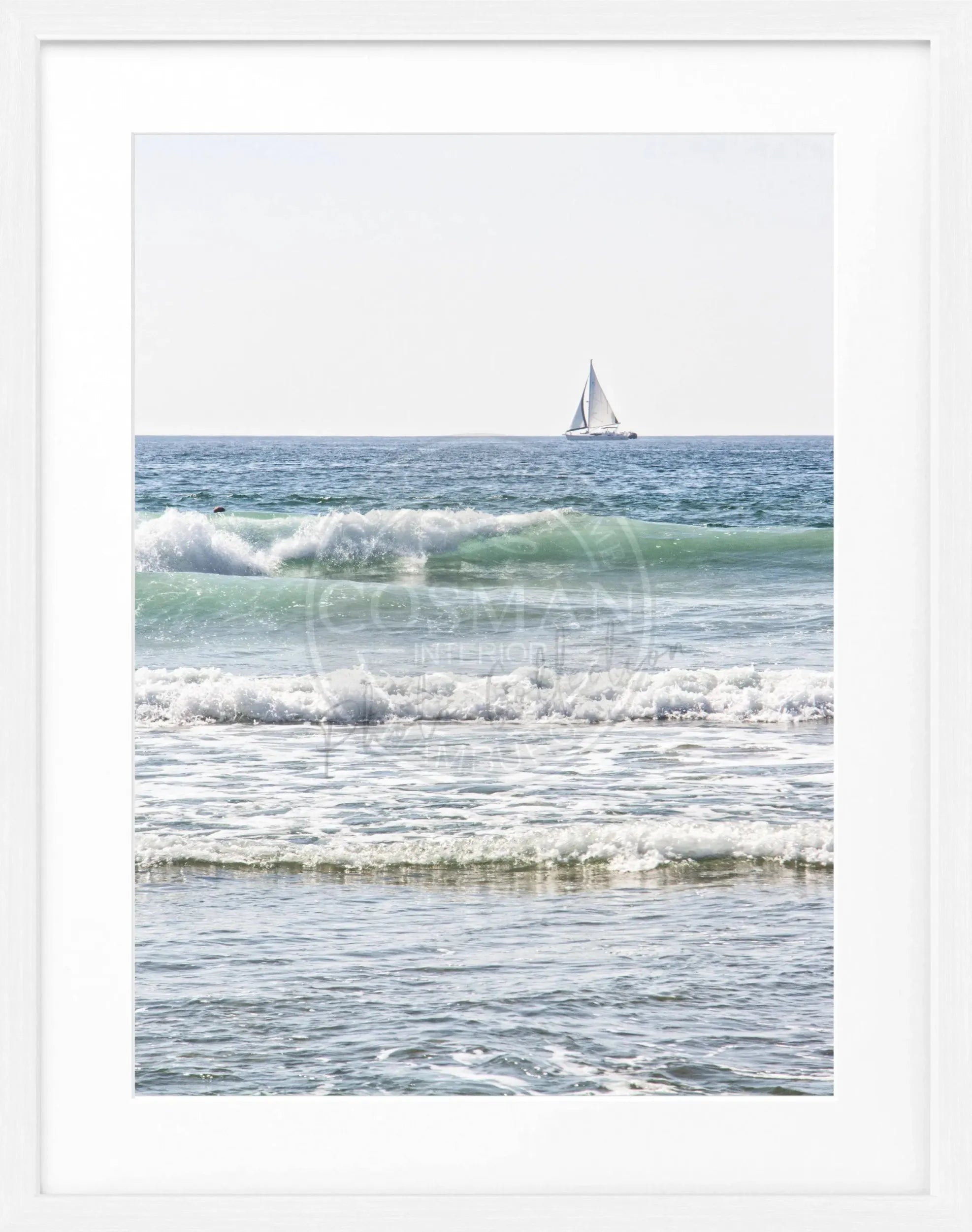 Schwarz-weiß Poster mit Rahmen, Kalifornien Ocean Motiv, von Cosman-Photocollection, 25x31 cm, dekoratives Wandbild