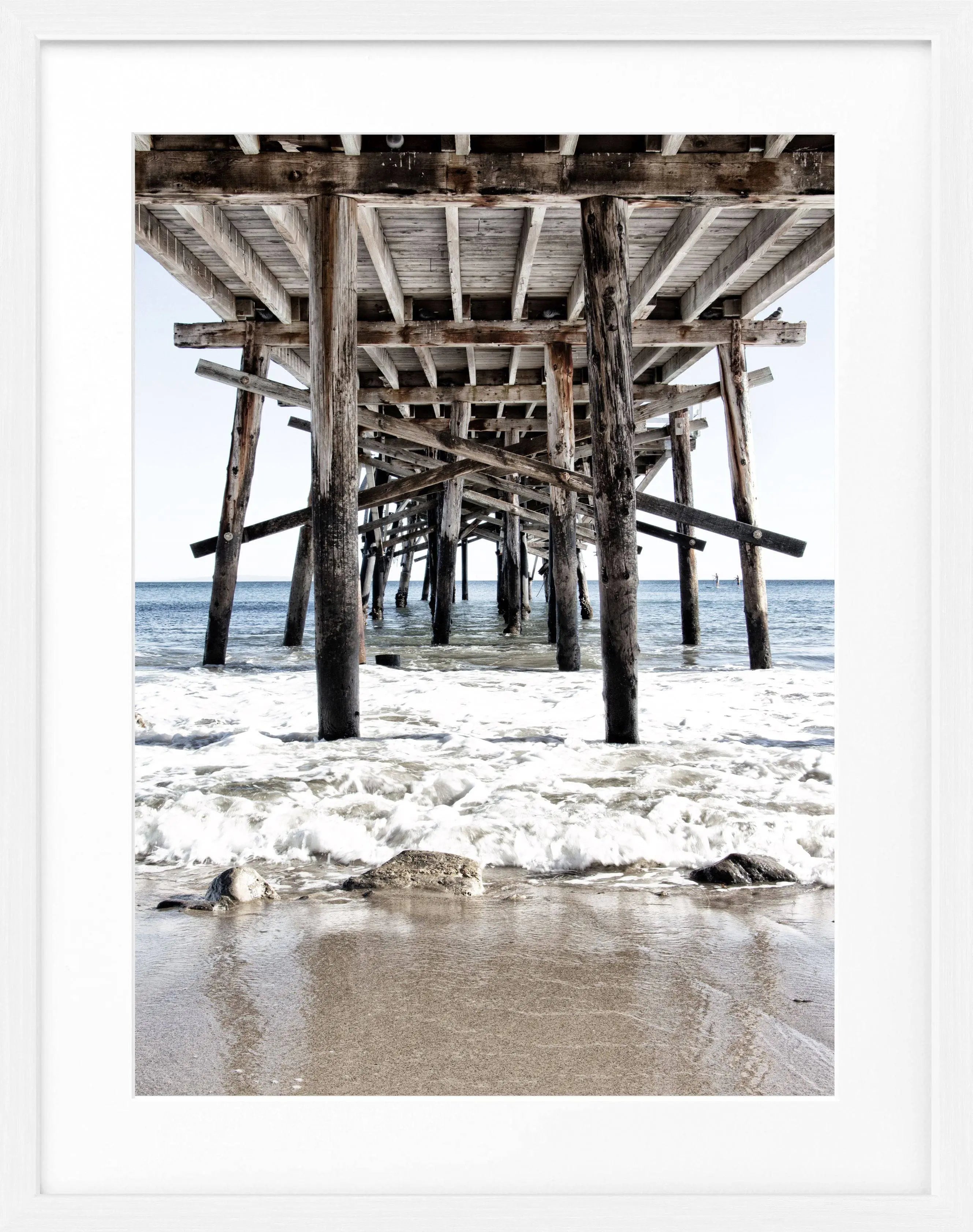 Schwarz-weiß Poster mit Rahmen, Kalifornien ’Pier’, von Cosman-Photocollection, Motiv, 25x31 cm.