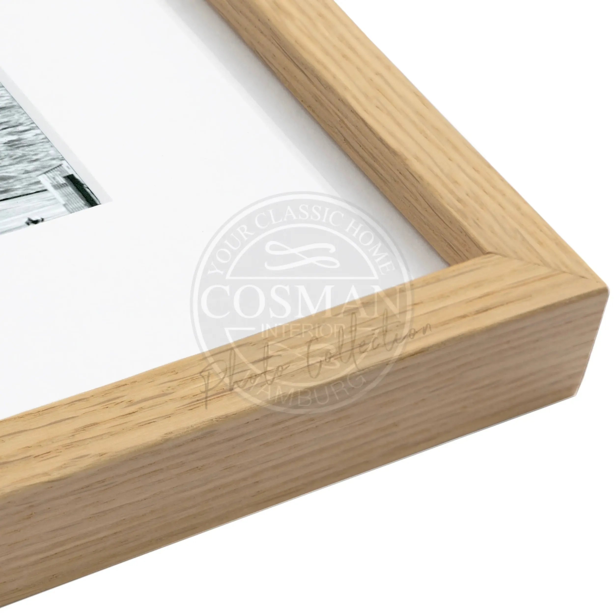 Schwarz-weiß Poster mit Rahmen von Cosman-Photocollection, Kalifornien Santa Barbara mit Boot, 25x31 cm, modernes Wandbild