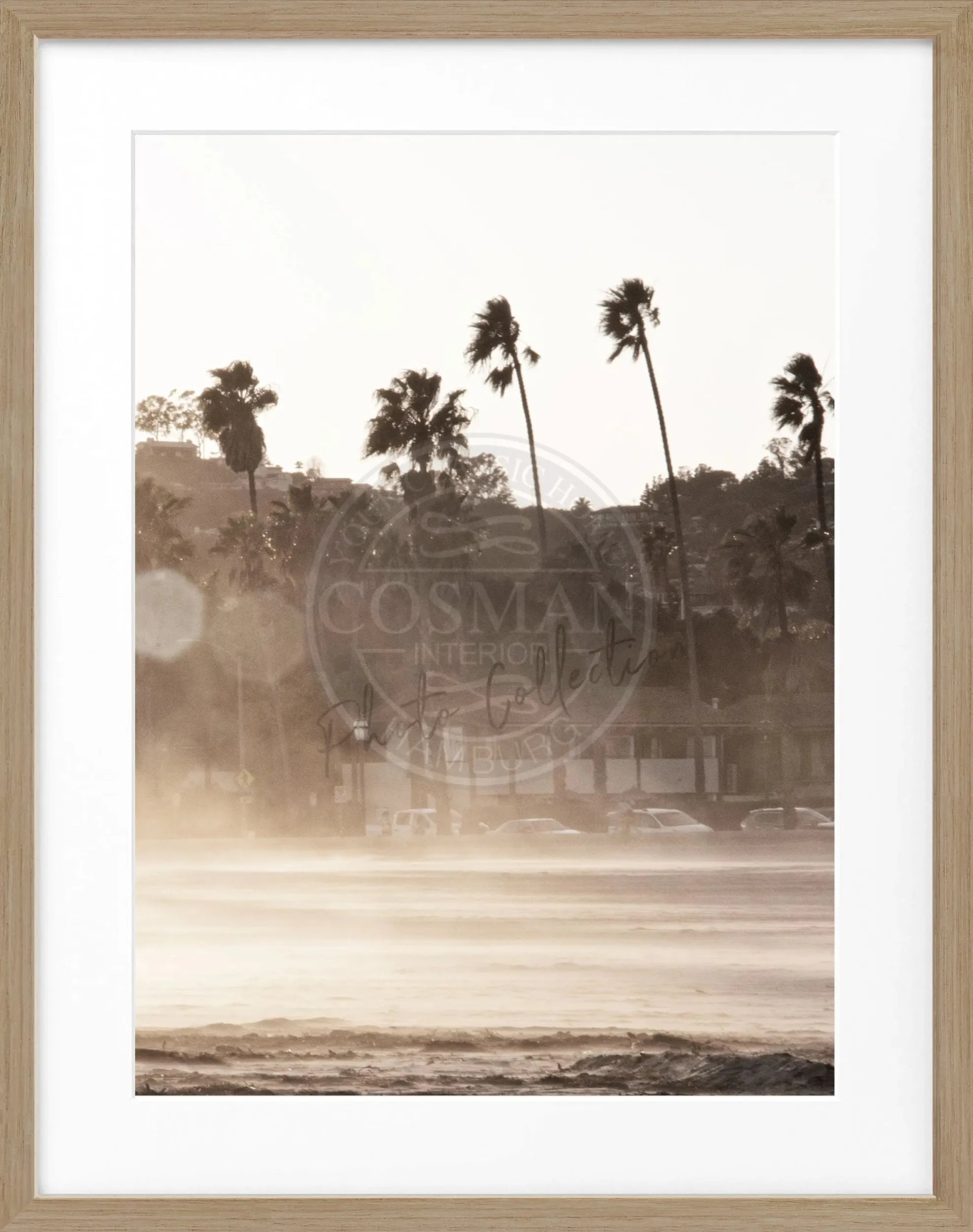 Schwarz-weiß Poster mit Rahmen von Santa Barbara, Kalifornien, in der Cosman-Photocollection, 25x31 cm, stilvoll und dekorativ