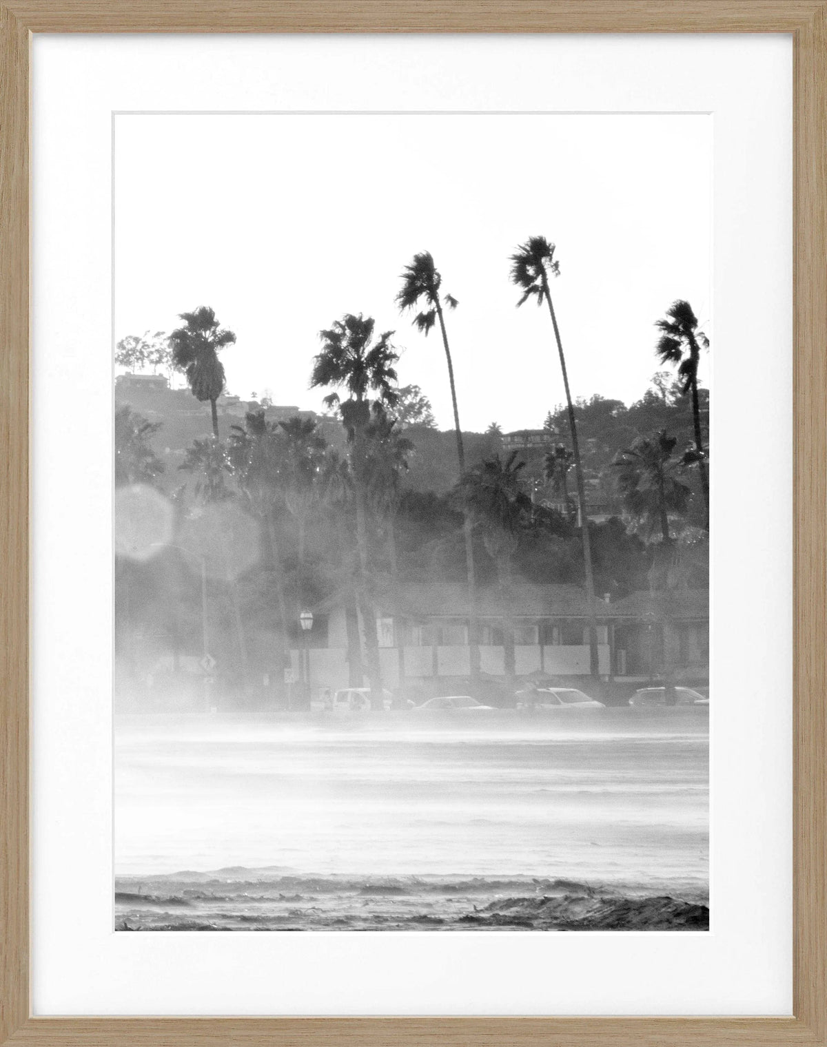 Schwarz-weiß Poster mit Rahmen von Santa Barbara, Kalifornien, von Cosman-Photocollection, 25x31 cm, Wanddekoration