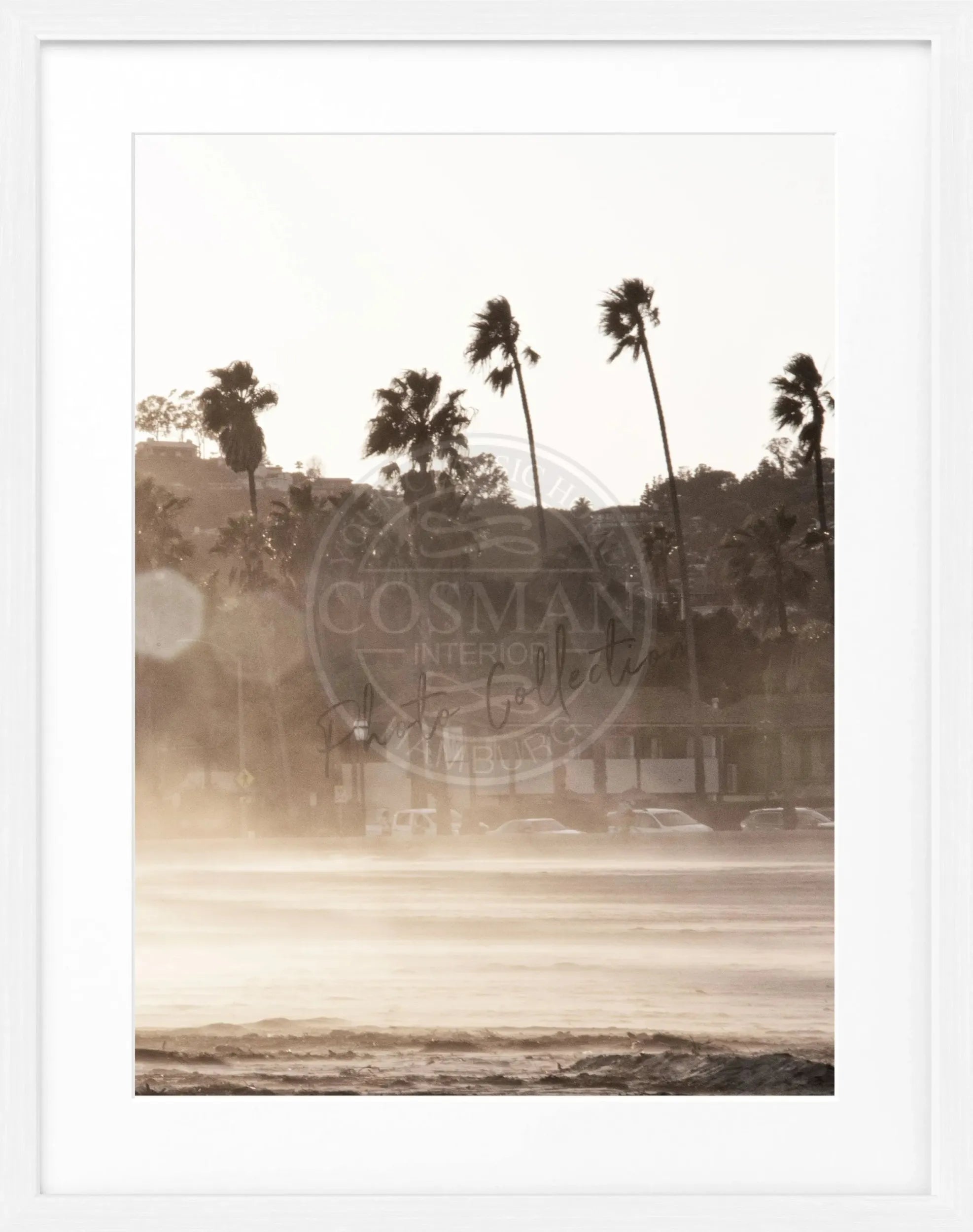 Schwarz-weiß Poster mit Rahmen von Santa Barbara, Kalifornien, im Format 25x31 cm von Cosman-Photocollection.