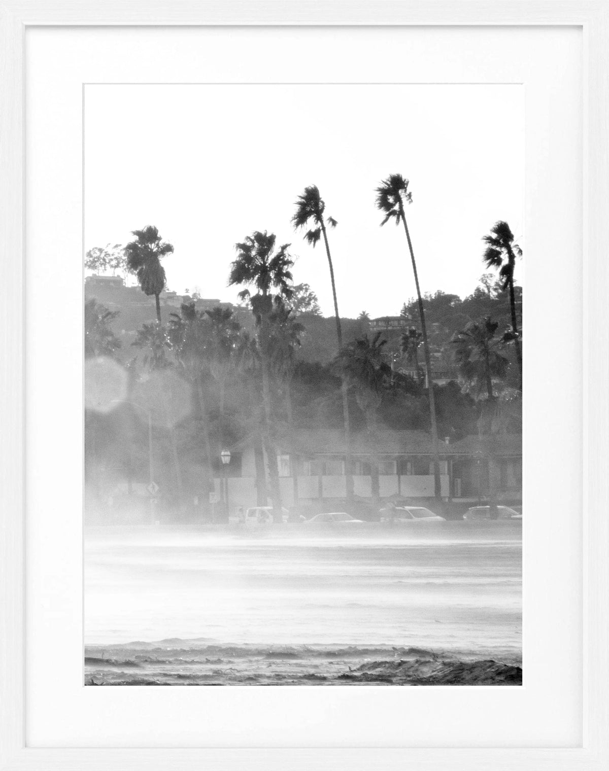 Schwarz-weiß Poster mit Rahmen von Santa Barbara, Kalifornien, im Format 25x31 cm, von Cosman-Photocollection.