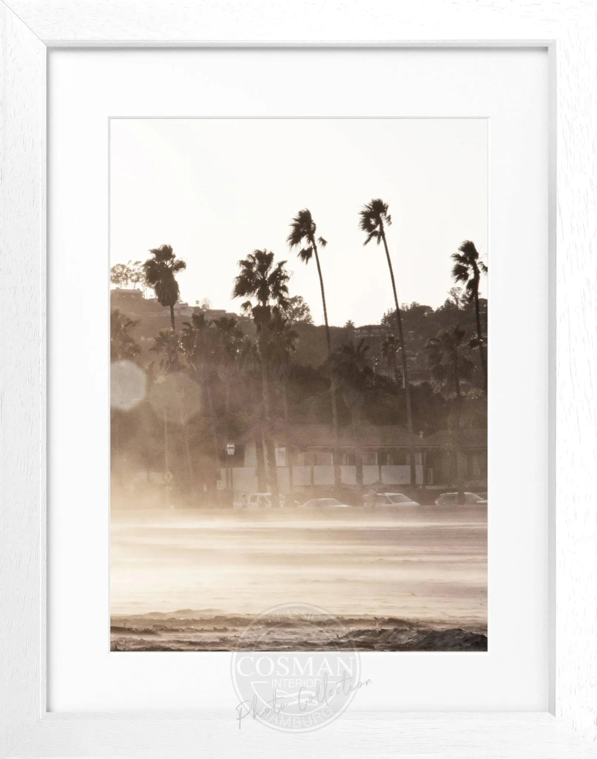 Schwarz-weiß Poster mit Rahmen, Kalifornien Santa Barbara, 25x31 cm, von Cosman-Photocollection, Wanddekoration