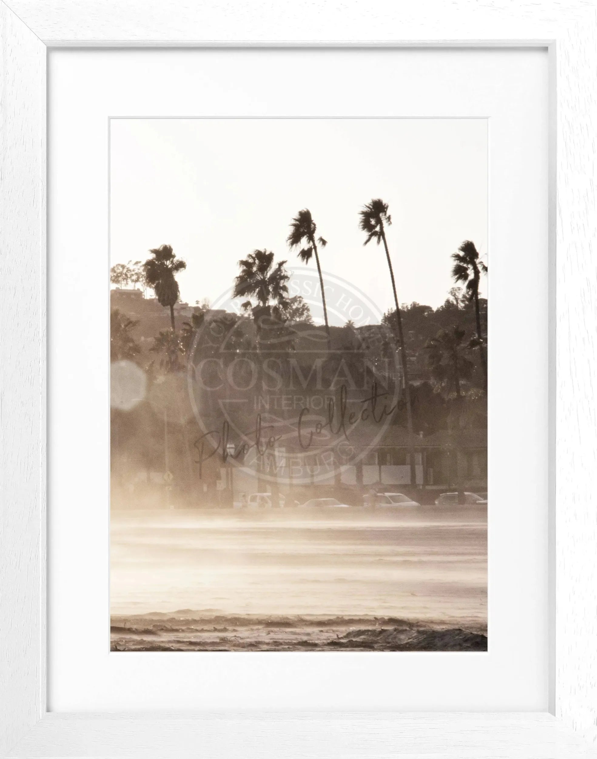 Schwarz-weiß Poster mit Rahmen, Kalifornien Santa Barbara, 25x31 cm, von Cosman-Photocollection, Wanddekoration