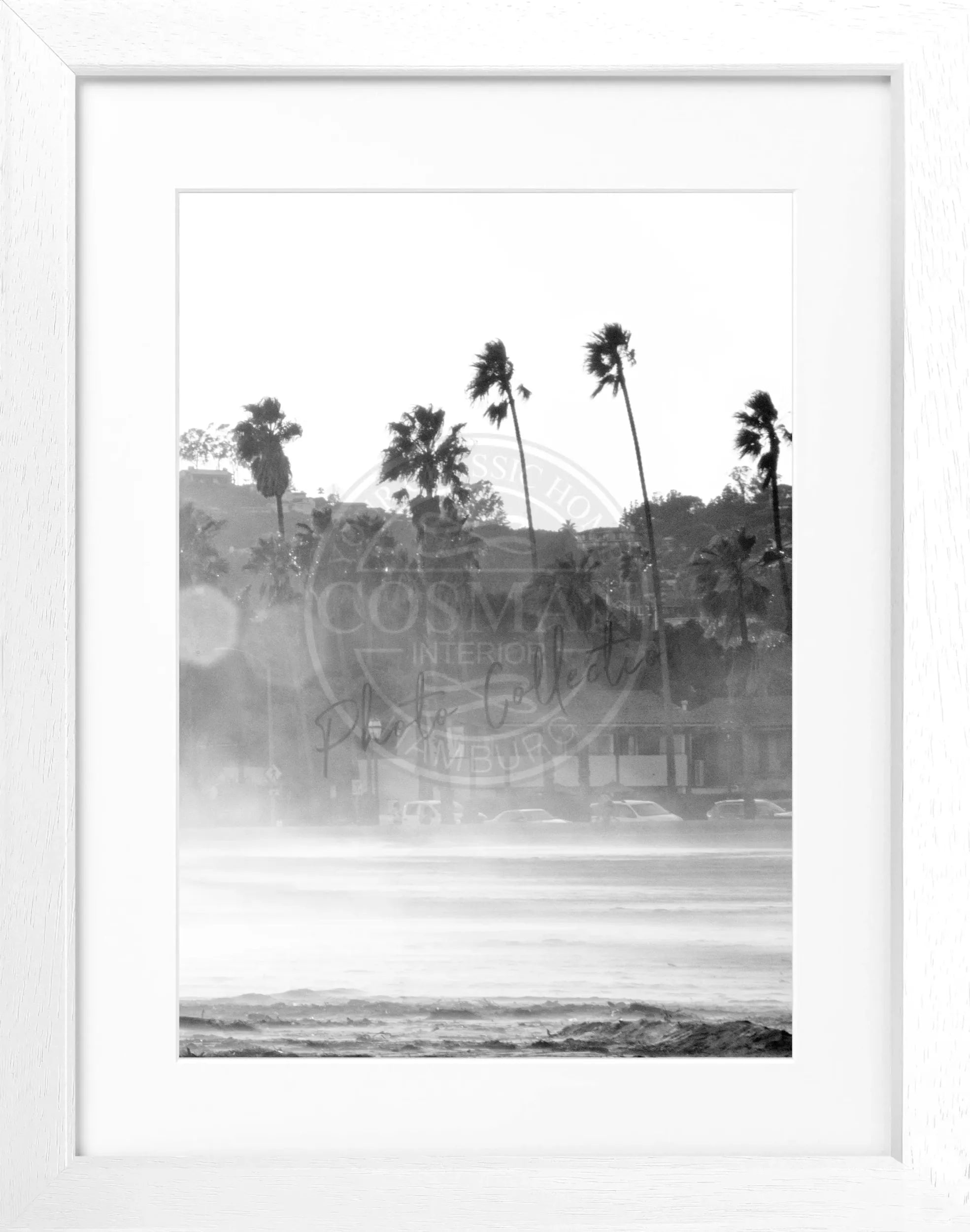 Schwarz-Weiß-Poster mit Rahmen, Kalifornien Santa Barbara, von Cosman-Photocollection, 25x31 cm, Wanddekoration mit Meerblick