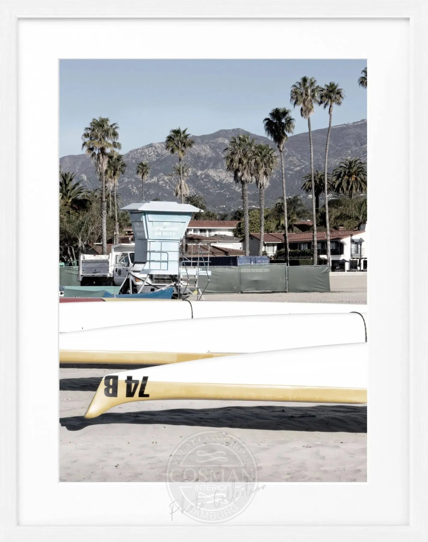 Schwarz-weiß Poster mit Rahmen, Kalifornien Santa Barbara, von Cosman-Photocollection, Maße 25x31 cm, Wanddekoration