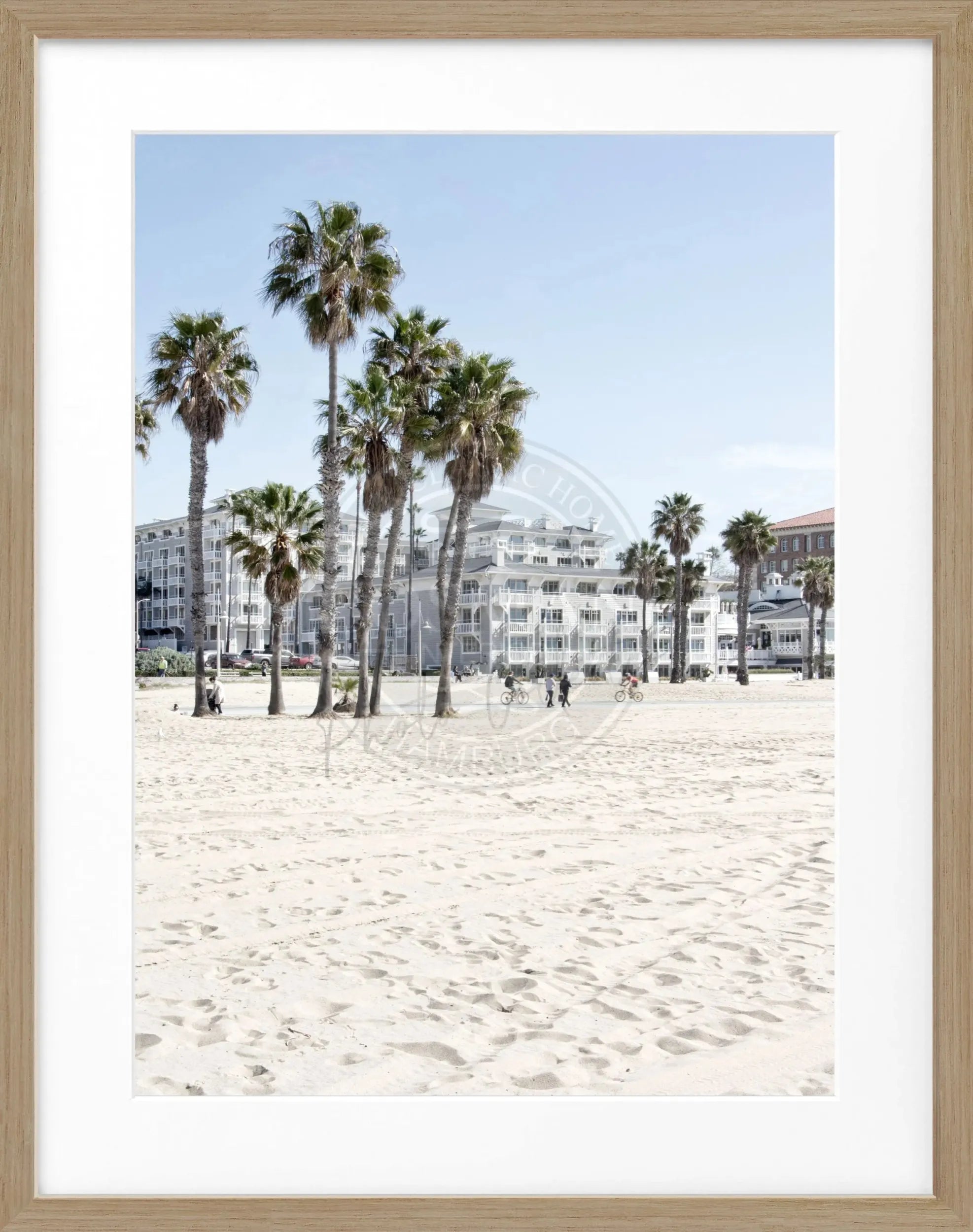 Schwarz-weiß Poster mit Rahmen, Kalifornien Santa Monica Beach, von Cosman-Photocollection, 25x31 cm, Beach-Motiv
