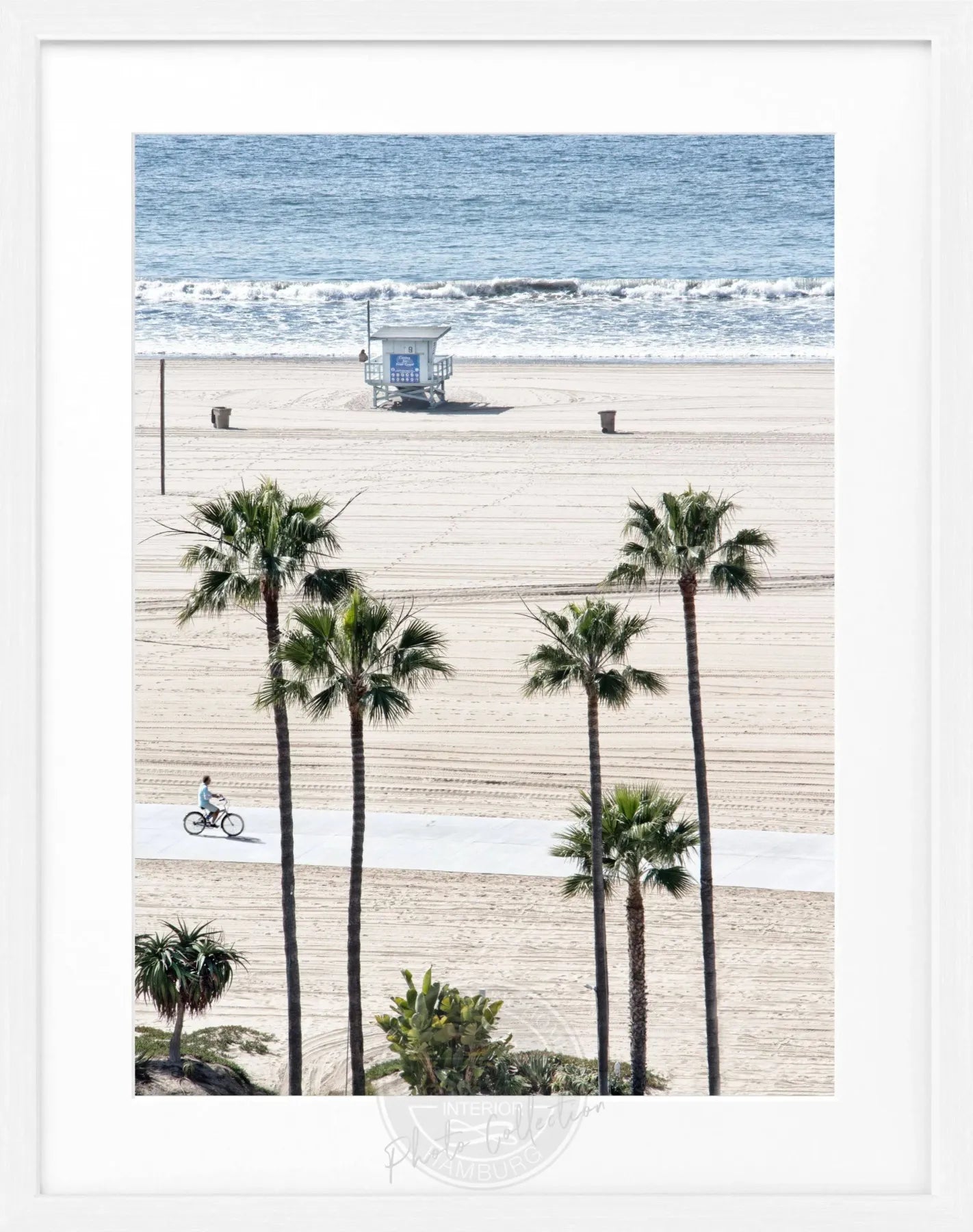 Schwarz-weiß Poster mit Rahmen, Kalifornien Santa Monica Beach, von Cosman-Photocollection, 25x31 cm, Strandbild