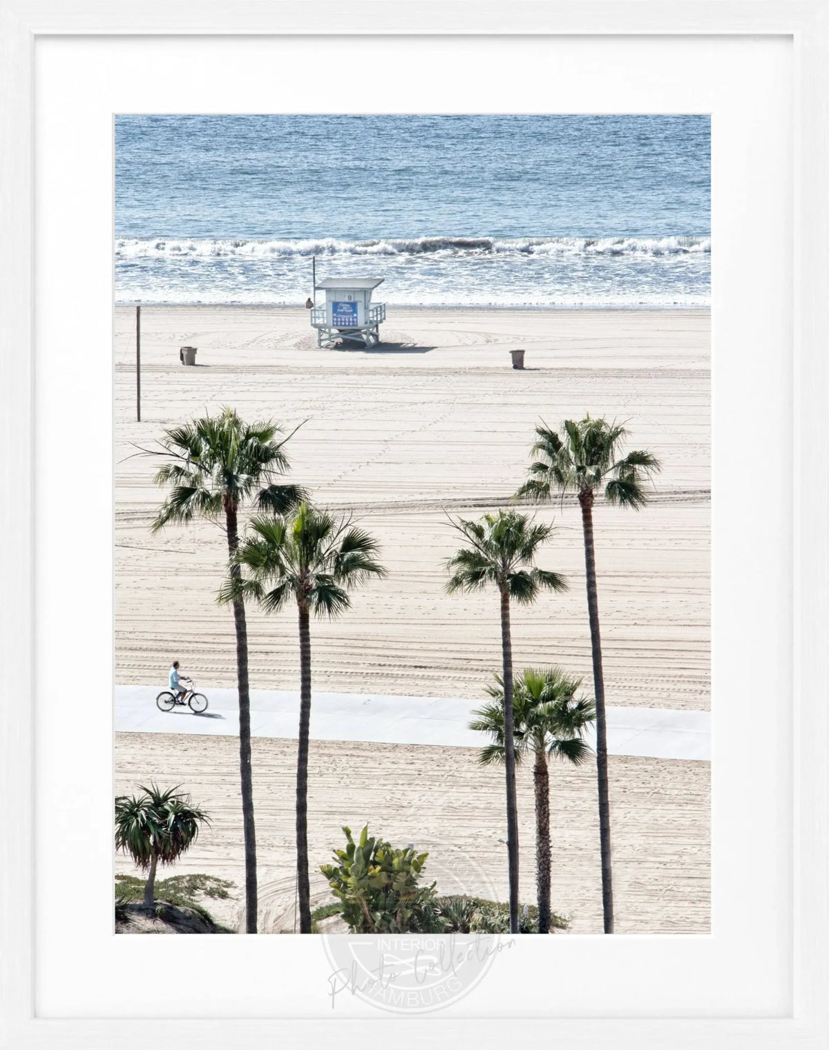 Schwarz-weiß Poster mit Rahmen, Kalifornien Santa Monica Beach, von Cosman-Photocollection, 25x31 cm, Strandbild