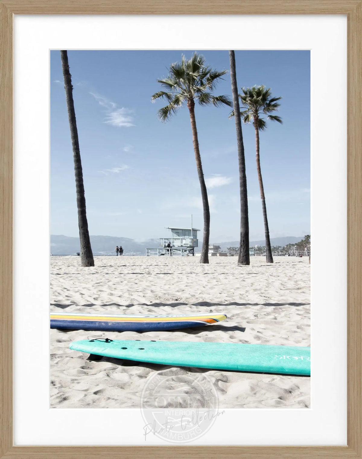 Schwarz-weiß Poster mit Rahmen, Kalifornien Venice Beach, Cosman-Photocollection, 25x31 cm, Wanddekoration