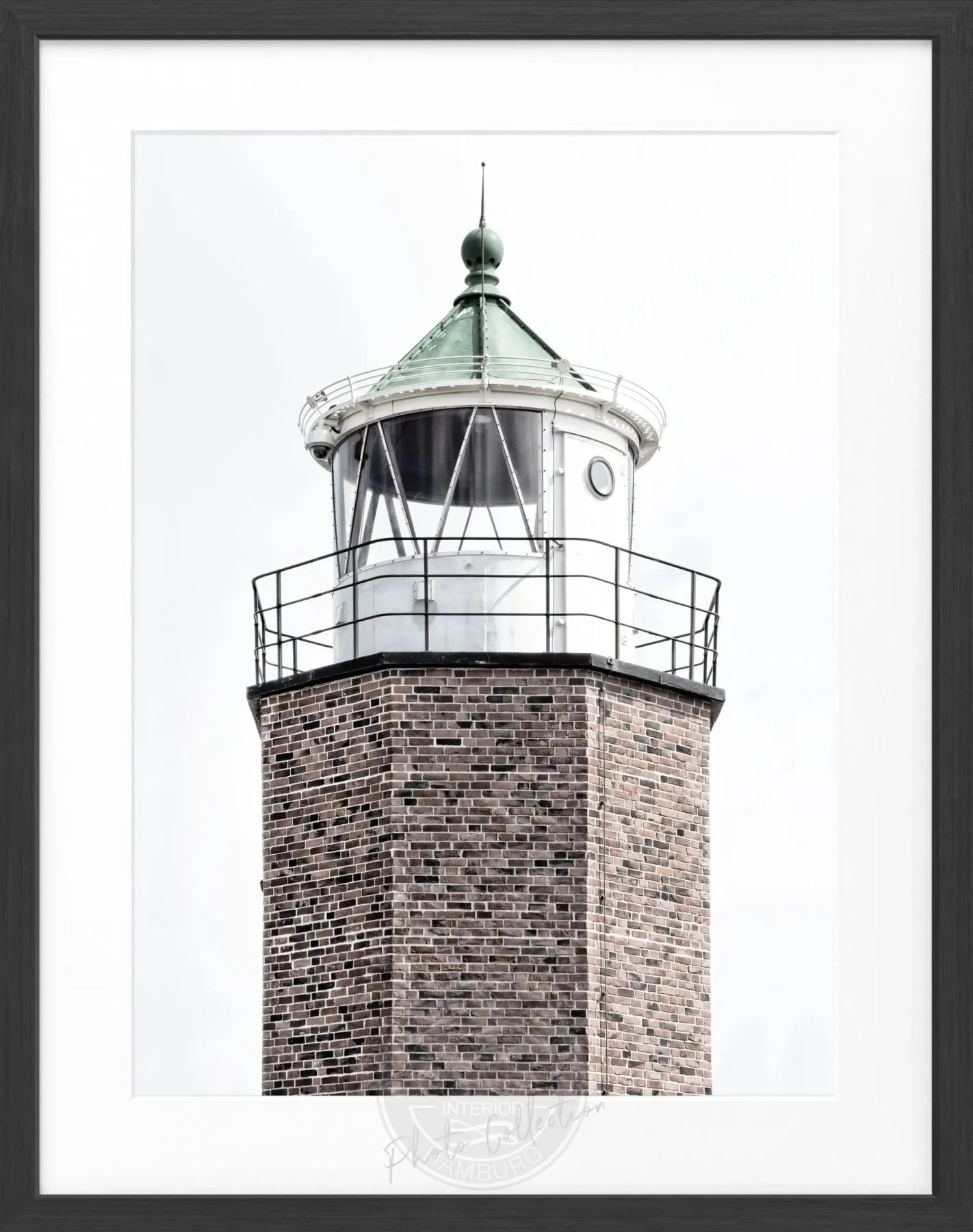 Schwarz-weiß Poster mit Rahmen, Leuchtturm am Roten Kliff auf Sylt, von Cosman-Photocollection, 25x31 cm, dekoratives Wandbild