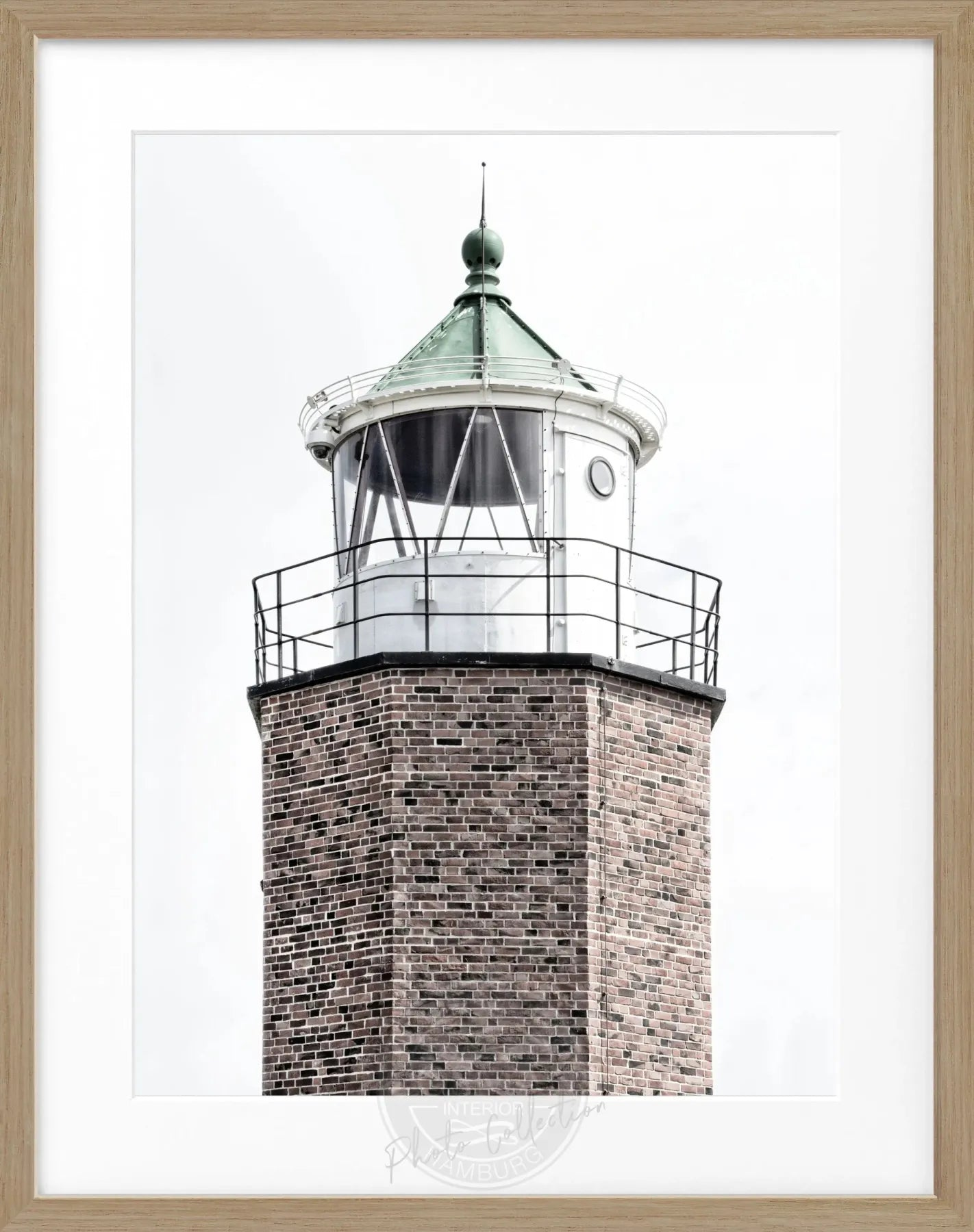 Schwarz-weiß Poster mit Rahmen, Leuchtturm am Roten Kliff auf Sylt, von Cosman-Photocollection, 25x31 cm, Wanddekoration