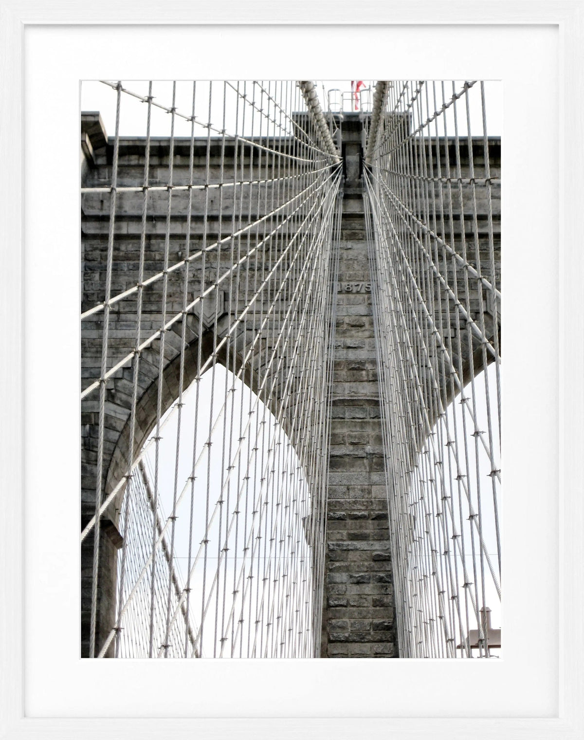 Schwarz-weiß Poster mit Rahmen von Cosman-Photocollection, New York Brooklyn Bridge, 25x31 cm, stilvolles Wandbild