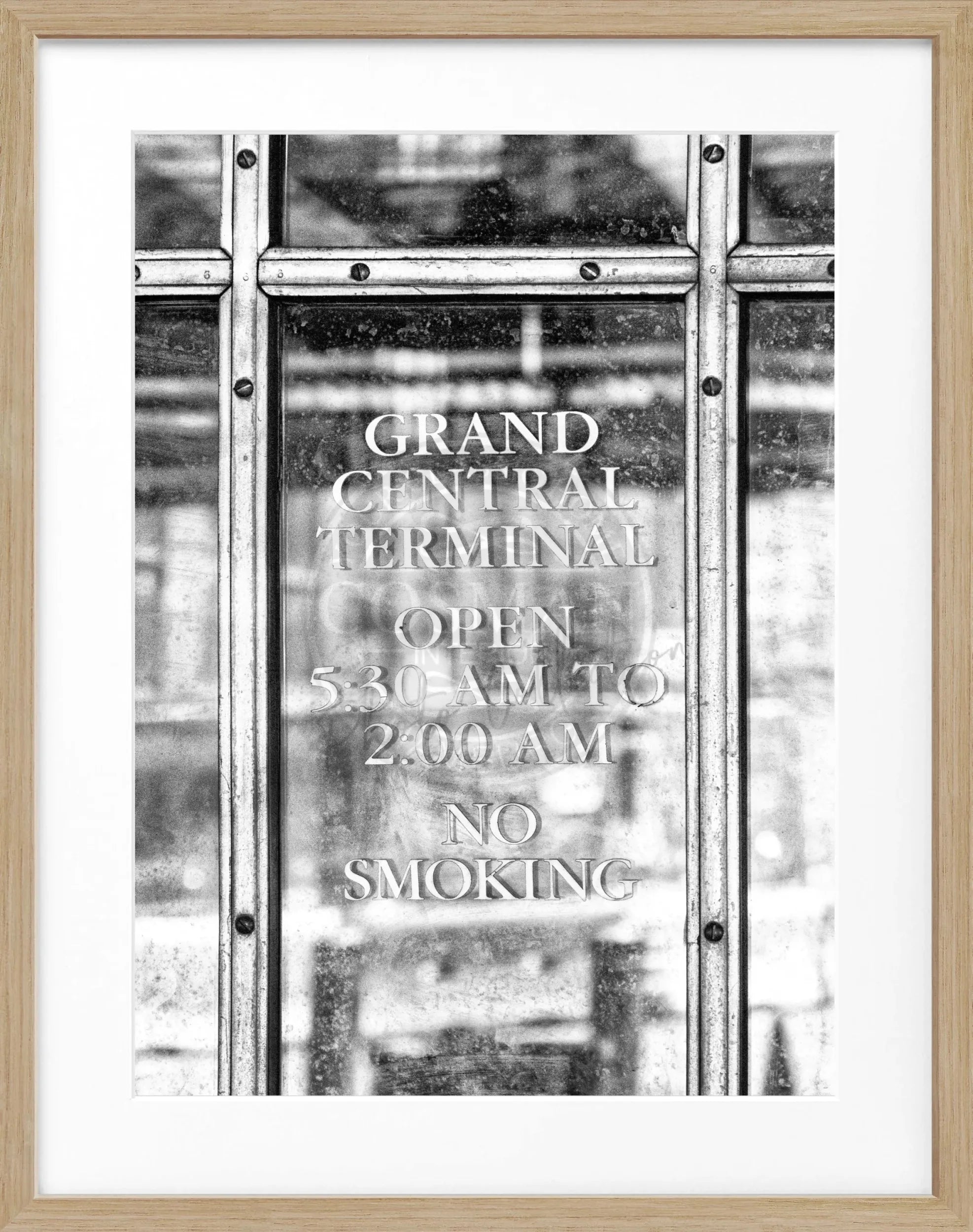 Schwarz-weiß Poster mit Rahmen, New York Central Station Motiv, 25x31cm, von Cosman-Photocollection