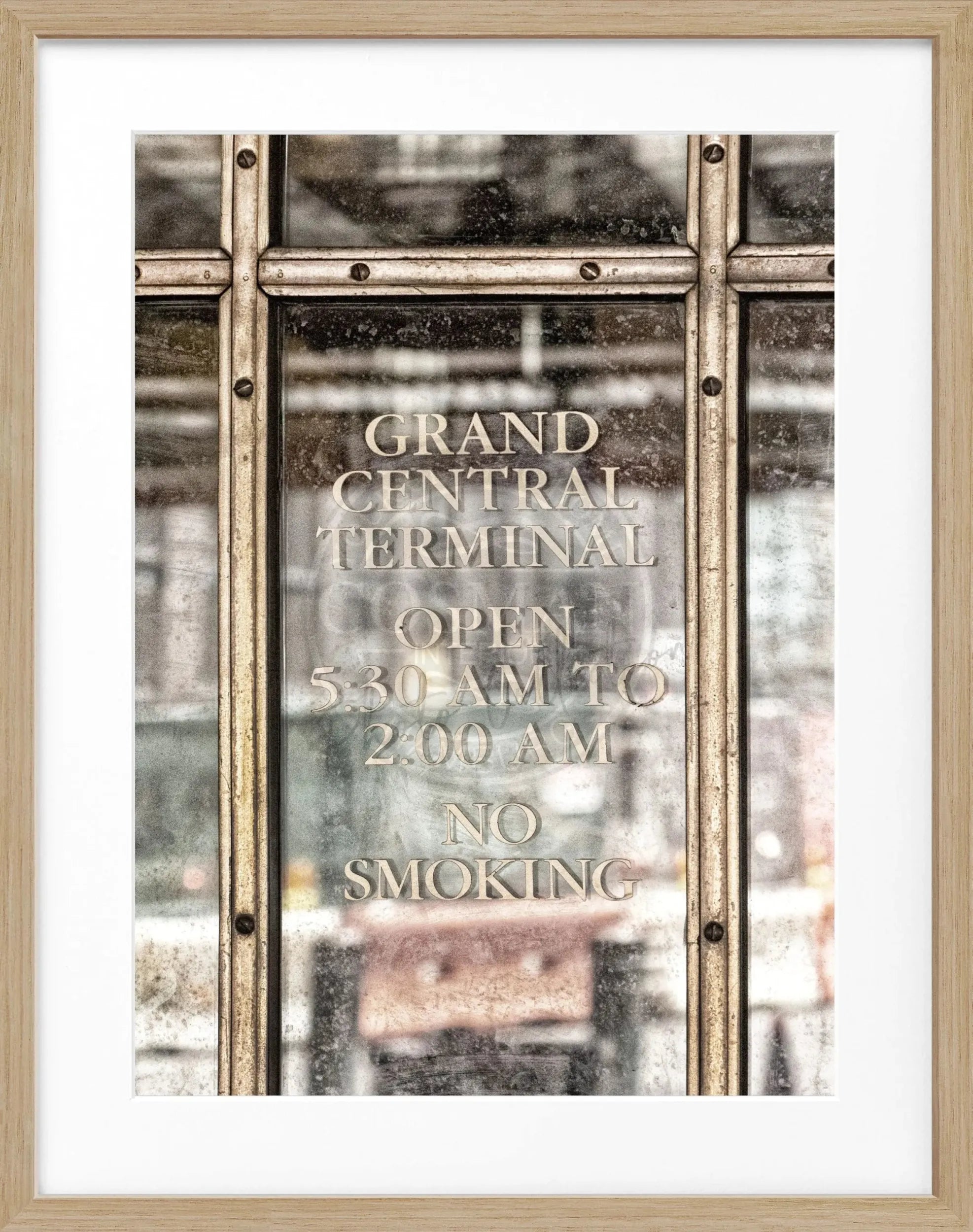 Schwarz-weiß Poster mit Rahmen von Cosman-Photocollection, Motiv Central Station in New York, 25x31 cm