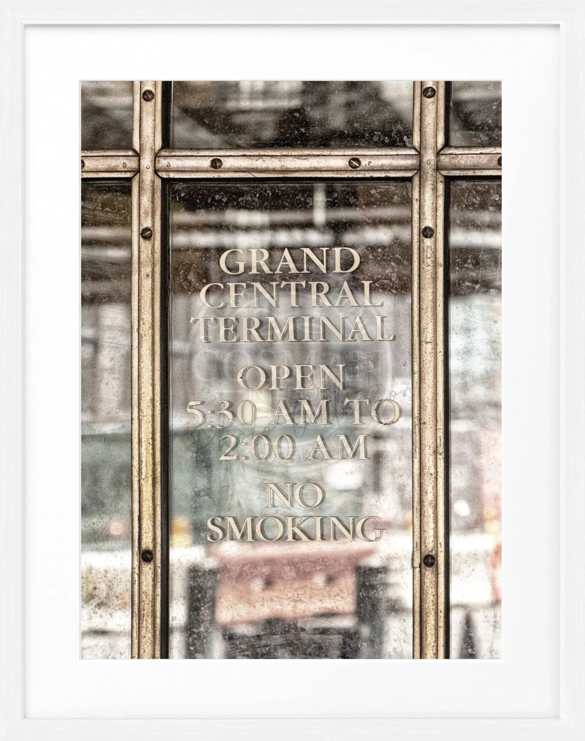 Schwarz-weiß Poster mit Rahmen von Cosman-Photocollection, Motiv Central Station in New York, 25x31 cm
