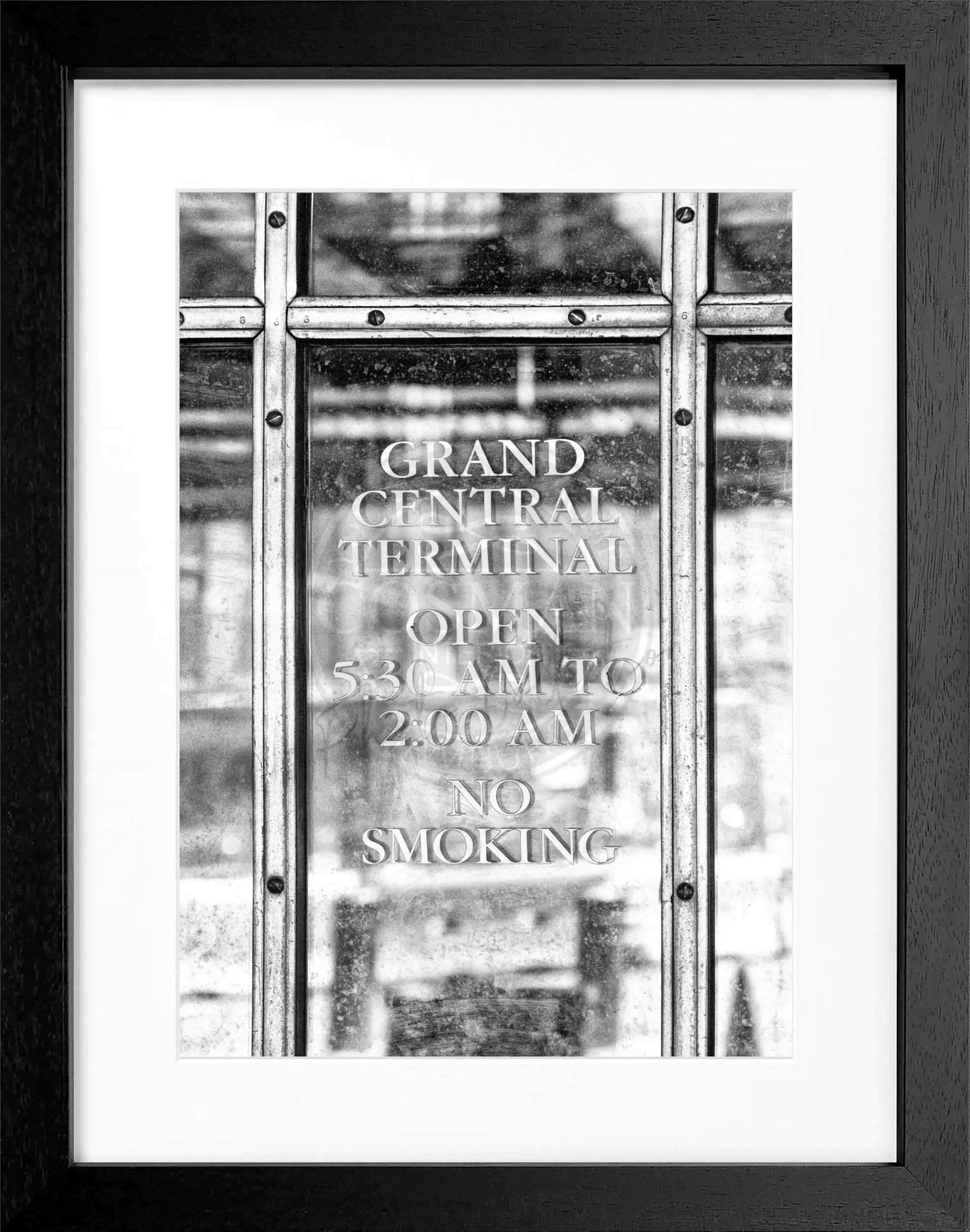 Schwarz-weiß Poster mit Rahmen von Cosman-Photocollection, Motiv der New York Central Station, 25x31 cm, Wanddekoration