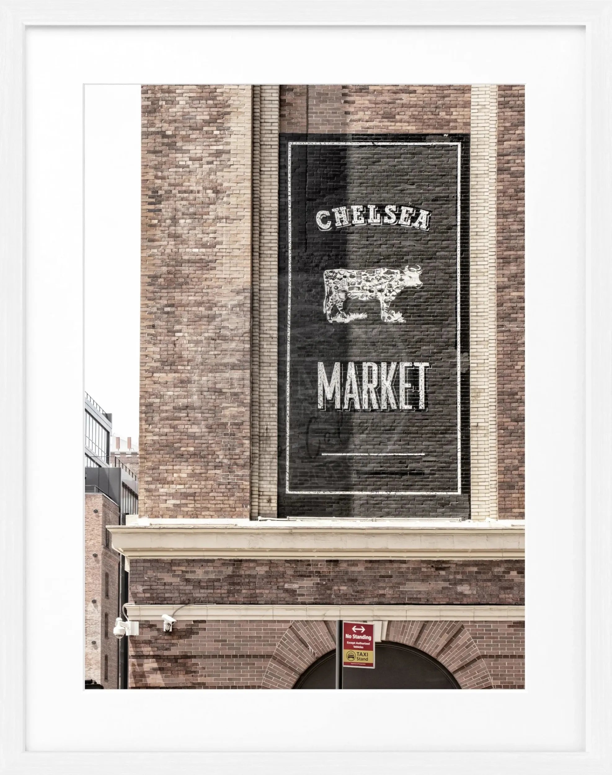 Schwarz-weiß Poster mit Rahmen, New York Chelsea Market, von Cosman-Photocollection, Maße 25x31cm, urbanes Stadtmotiv