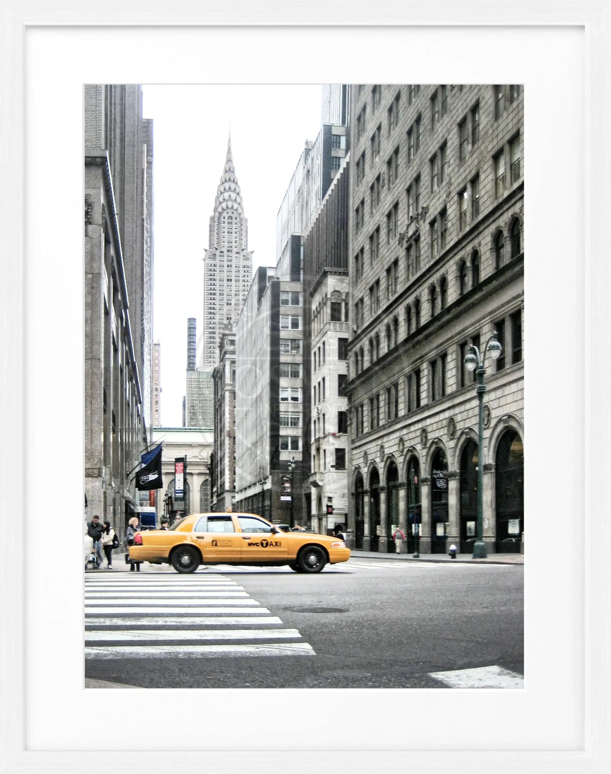Schwarz-weiß Poster mit Rahmen von Cosman-Photocollection, New York Chrysler Building, 25x31 cm, Wanddekoration