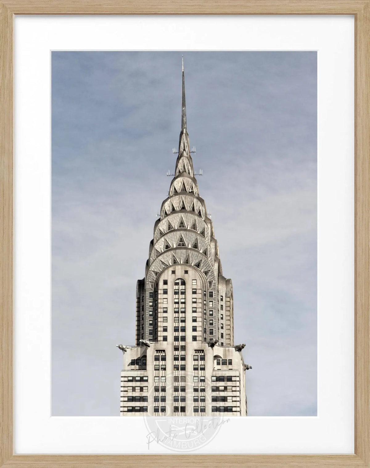 Schwarzer und weißer Poster mit Rahmen, zeigt das Chrysler Building in New York, von Cosman-Photocollection, 25x31 cm