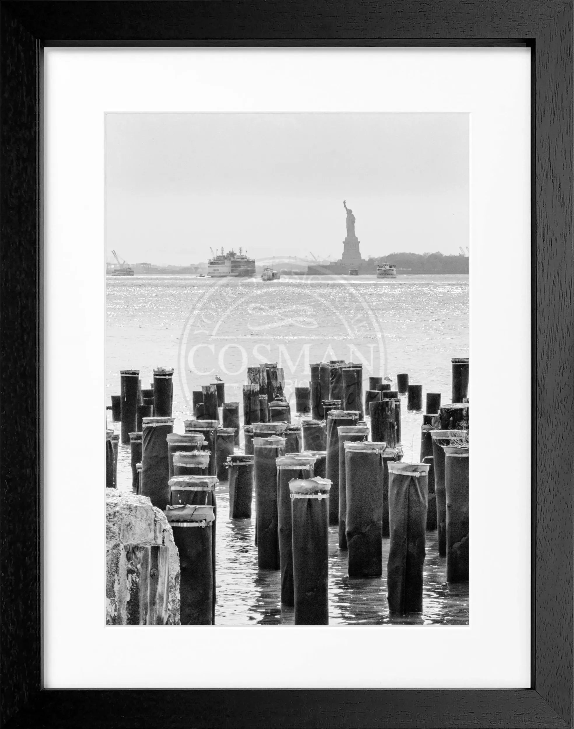Schwarz-weiß Poster mit Rahmen, New York NY107, von Cosman-Photocollection, Motiv 25x31 cm, Wanddekoration