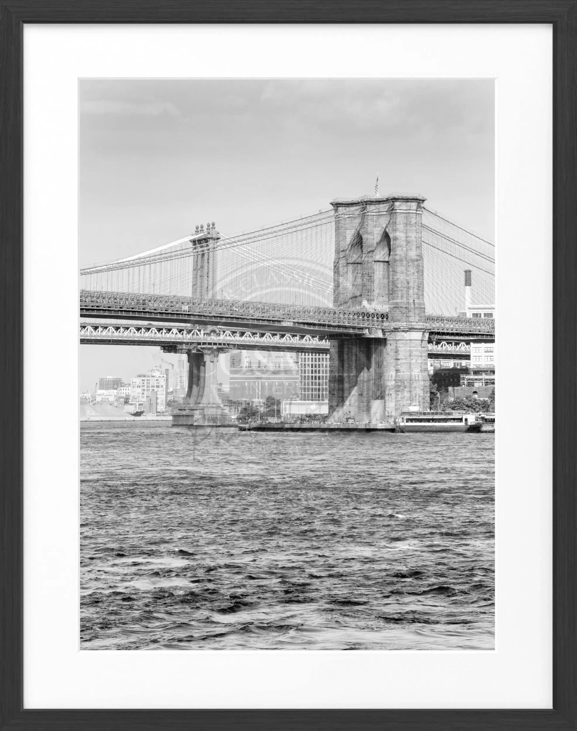 Schwarz-weiß Poster mit Rahmen von Cosman-Photocollection, Motiv von New York NY111, Maße 25x31 cm, stilvoller Wanddekoration