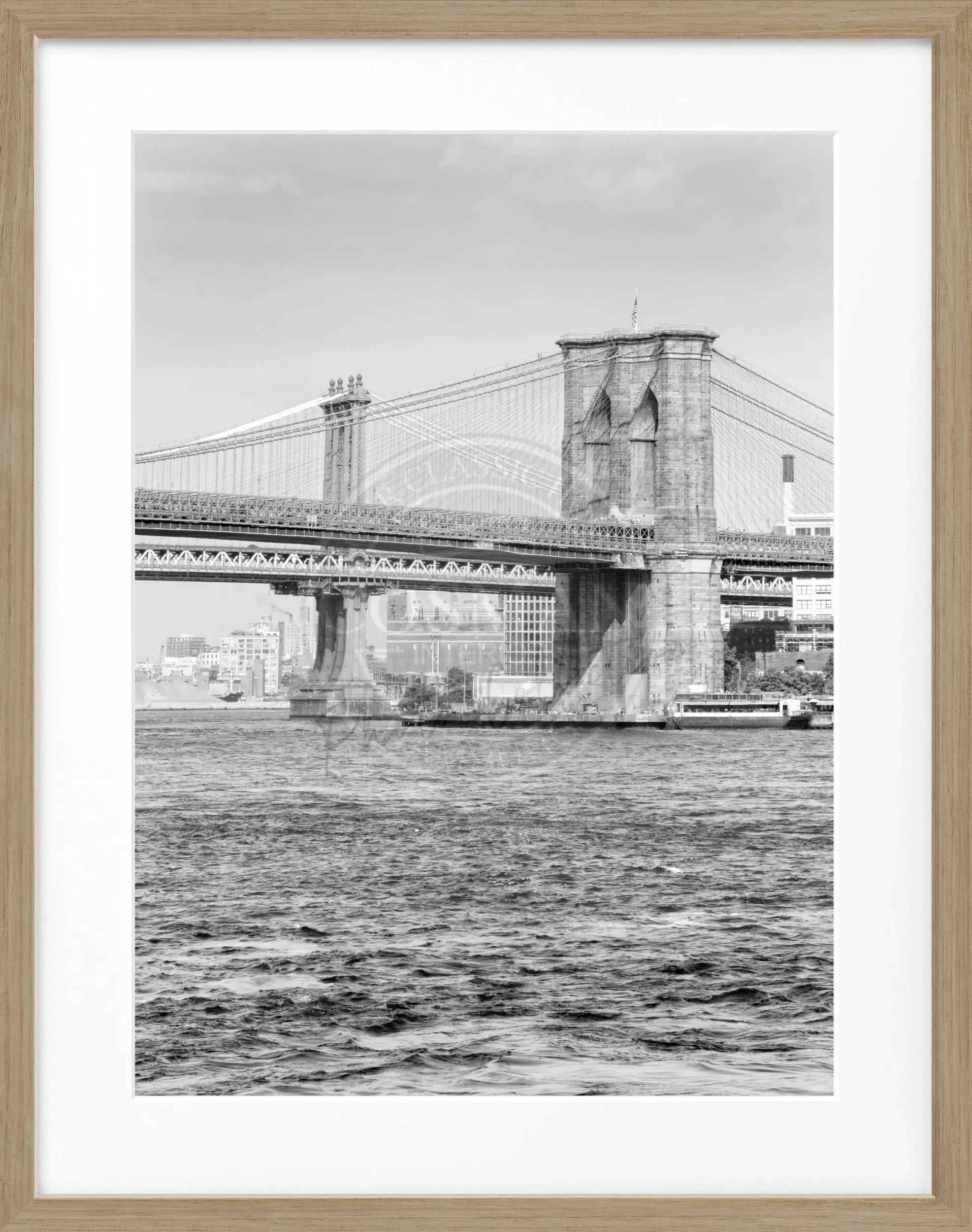 Schwarz-weiß Poster mit Rahmen von New York NY111, 25x31cm, von Cosman-Photocollection, urbanes Stadtmotiv, Wanddekoration
