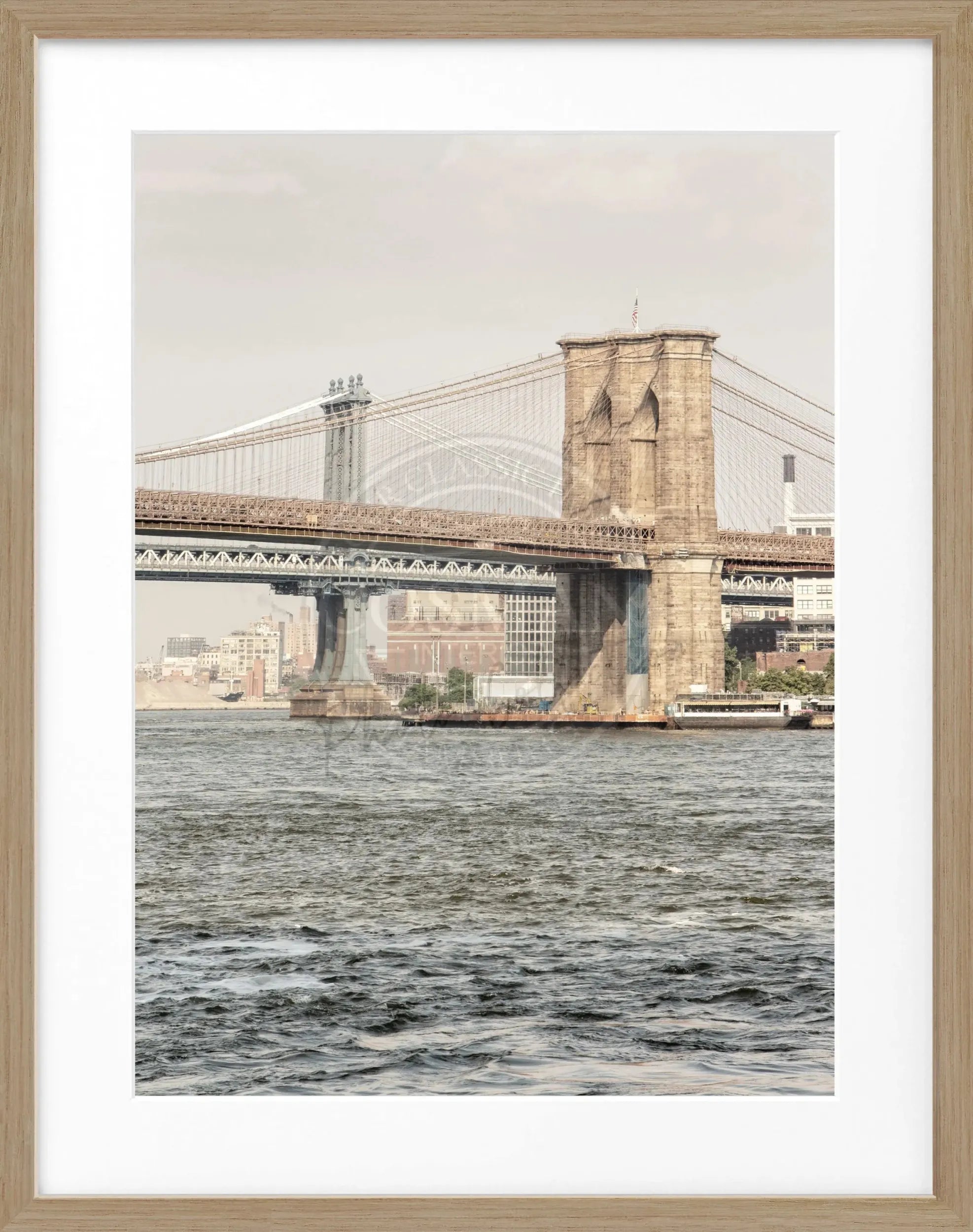 Schwarz-weißer Poster mit Rahmen von Cosman-Photocollection, New York NY111, 25x31 cm, Stadtmotiv, Wanddekoration