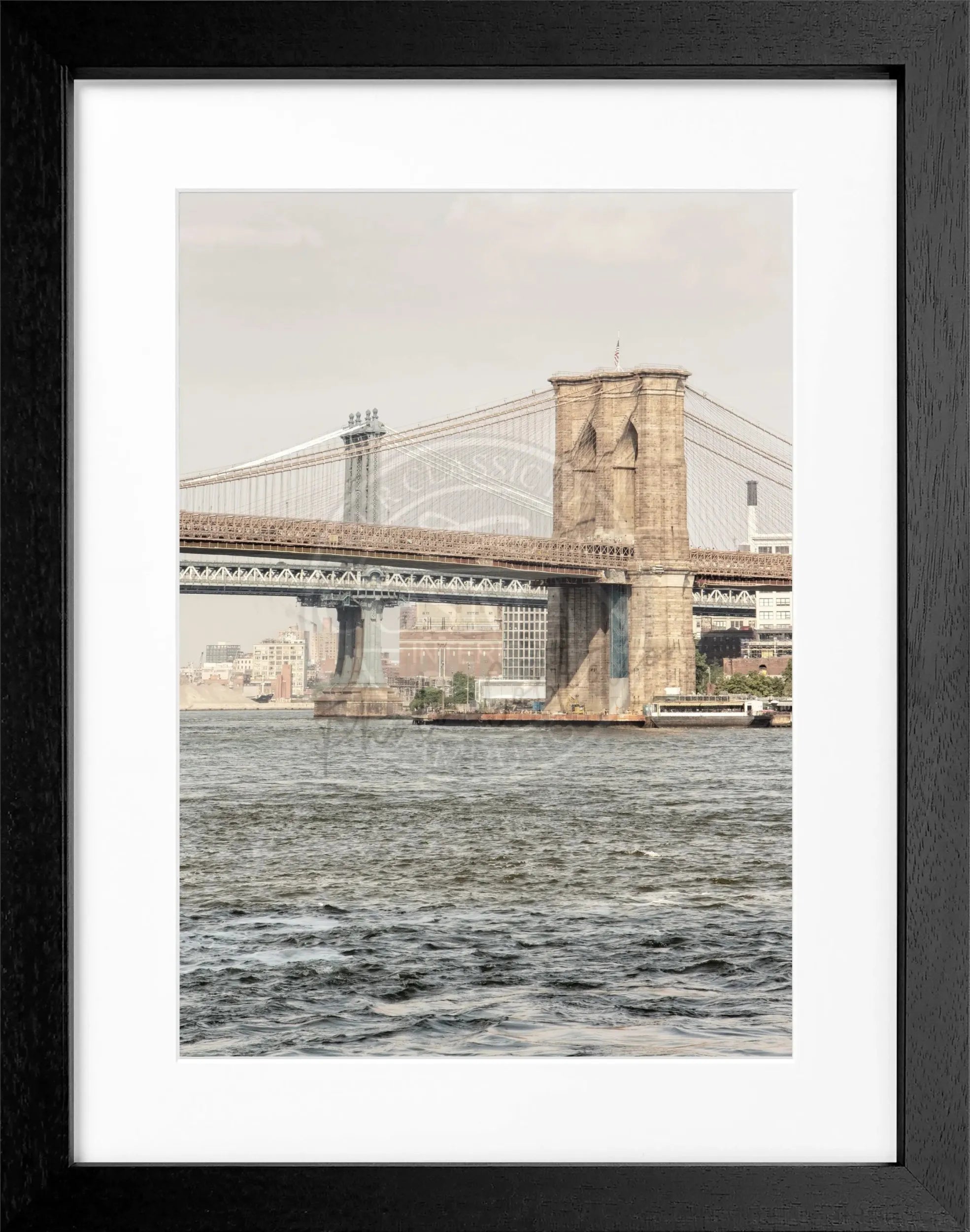 Schwarz-weiß Poster mit Rahmen von Cosman-Photocollection, Motiv von New York, 25x31 cm, urbanes Stadtbild