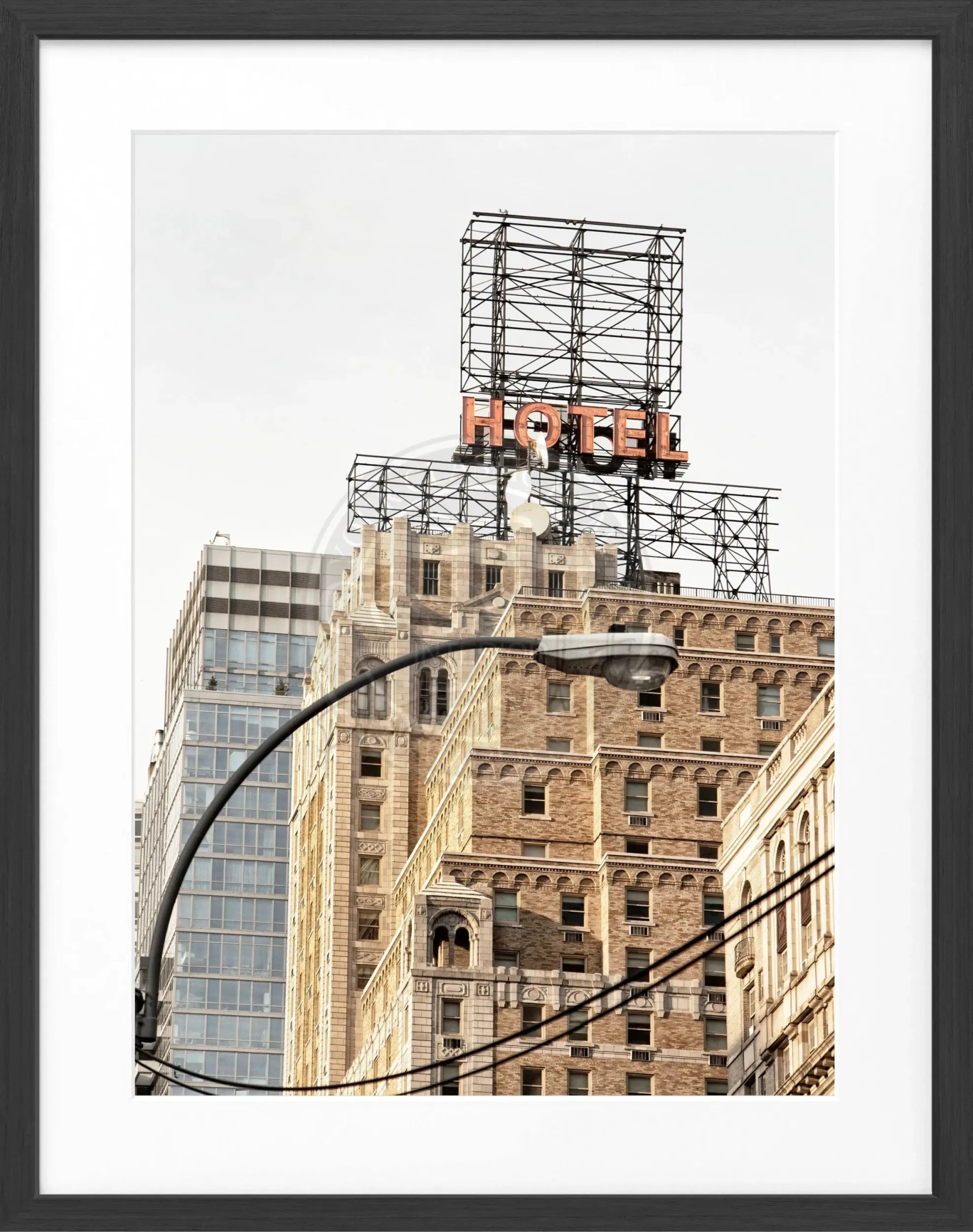 Schwarz-weiß Poster mit Rahmen von New York NY120, 25x31cm, von Cosman-Photocollection, Wanddekoration mit Stadtmotiv