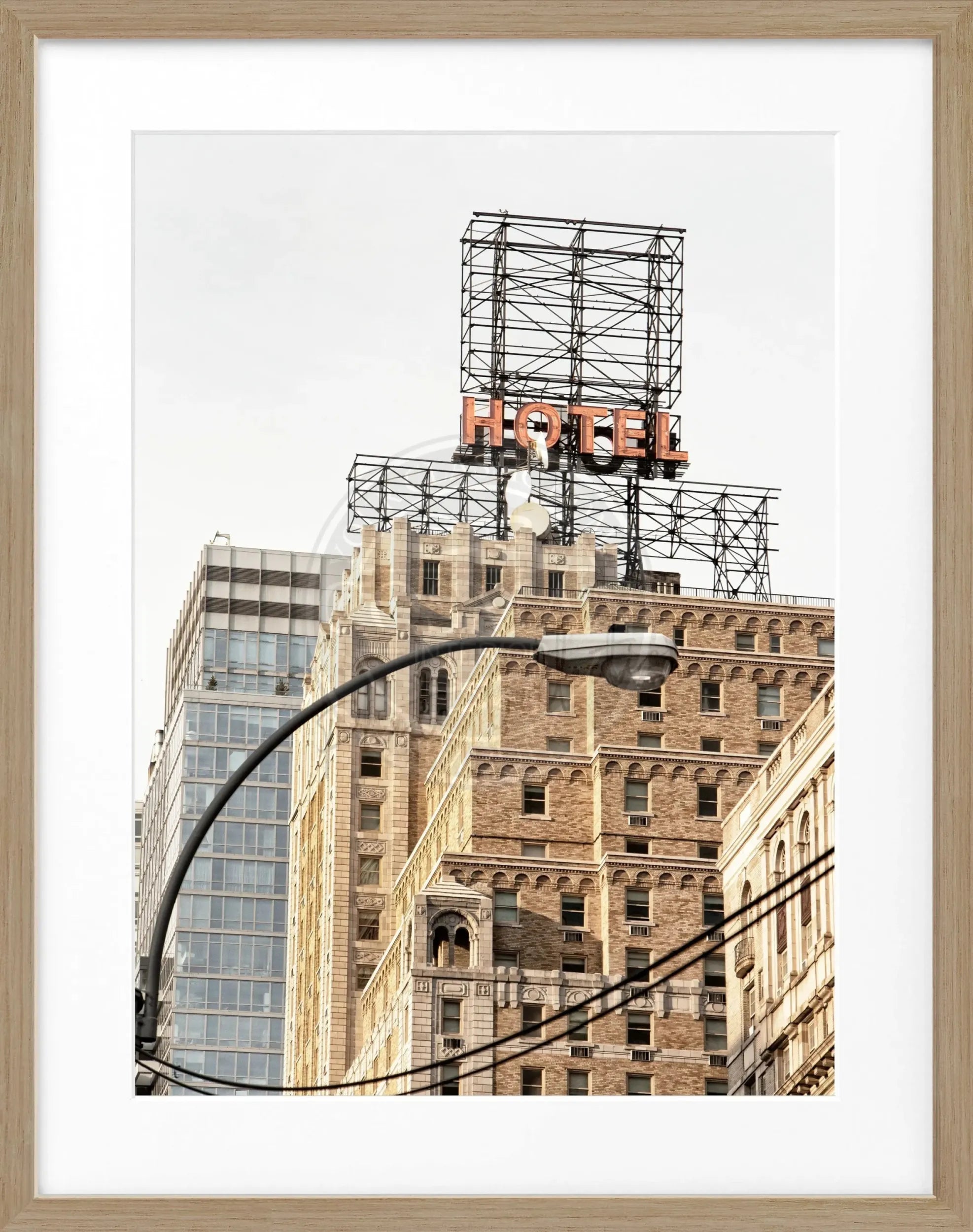 Schwarz-weiß Poster mit Rahmen von Cosman-Photocollection, Stadtbild von New York, 25x31cm, modernes Wandbild