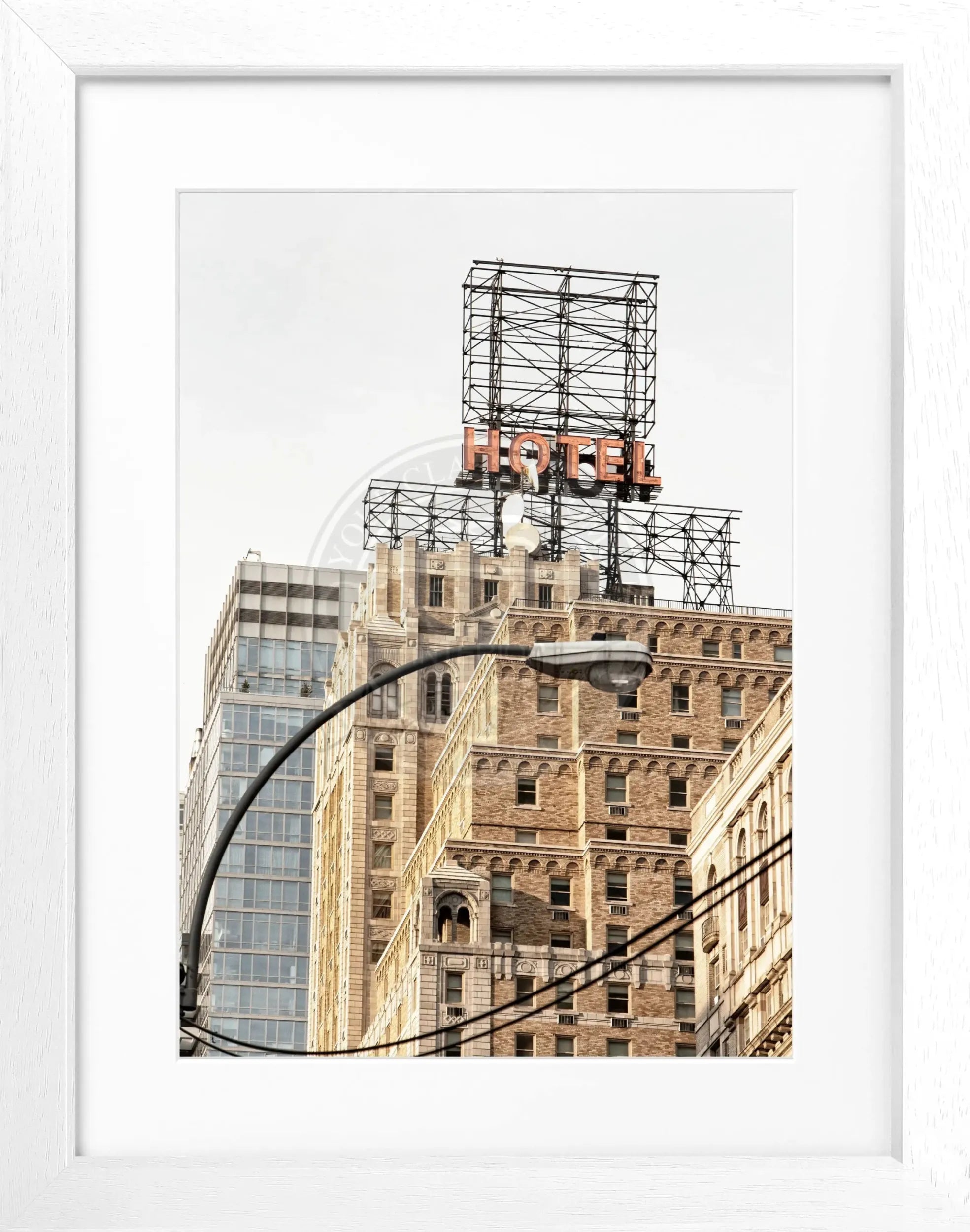 Schwarz-weiß Poster mit Rahmen von New York NY120, 25x31cm, von Cosman-Photocollection, urbanes Stadtbild, Wanddekoration