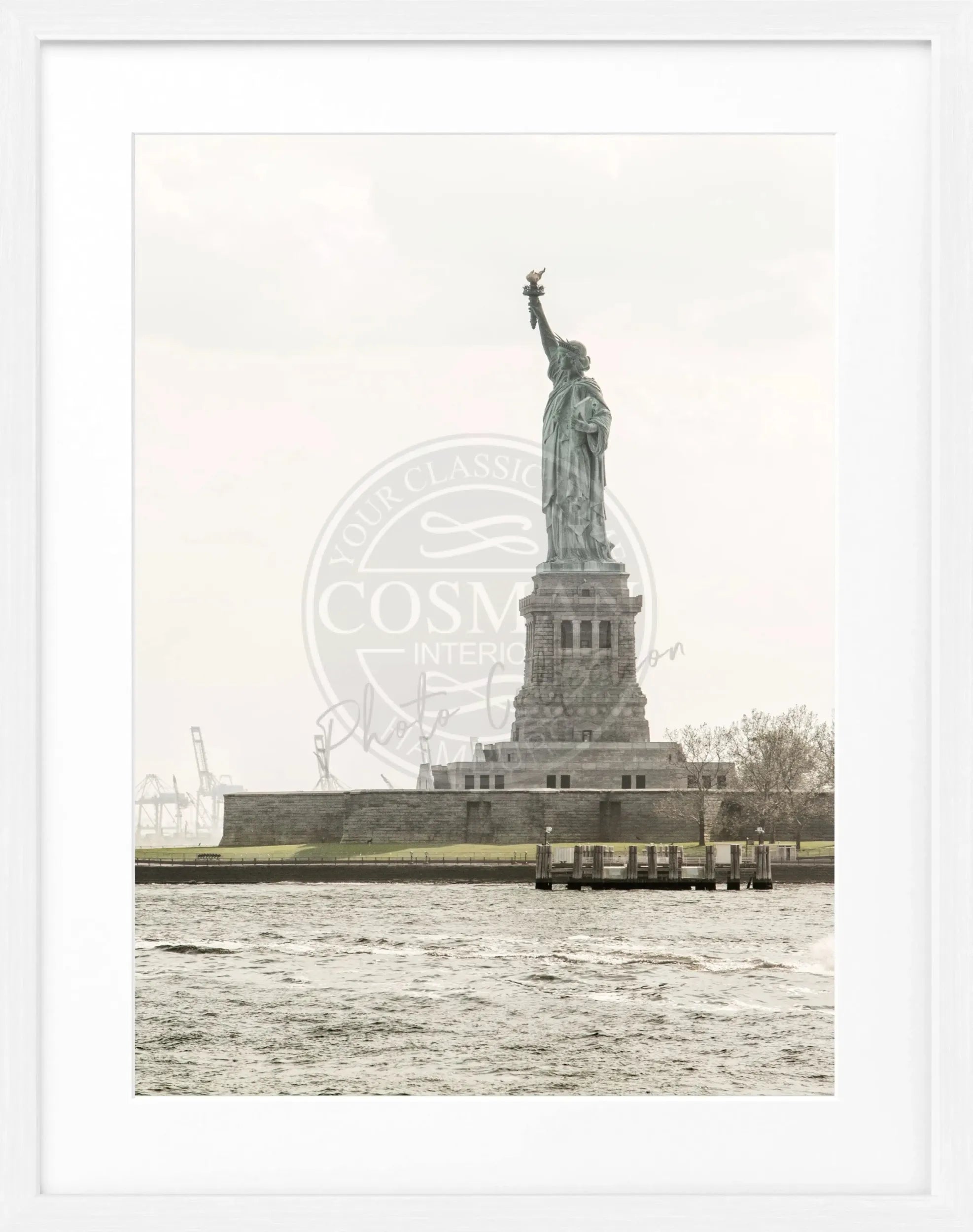 Schwarz-weiß Poster mit Rahmen von Cosman-Photocollection, New York Stadtbild im Format 25x31cm, modernes Wandbild