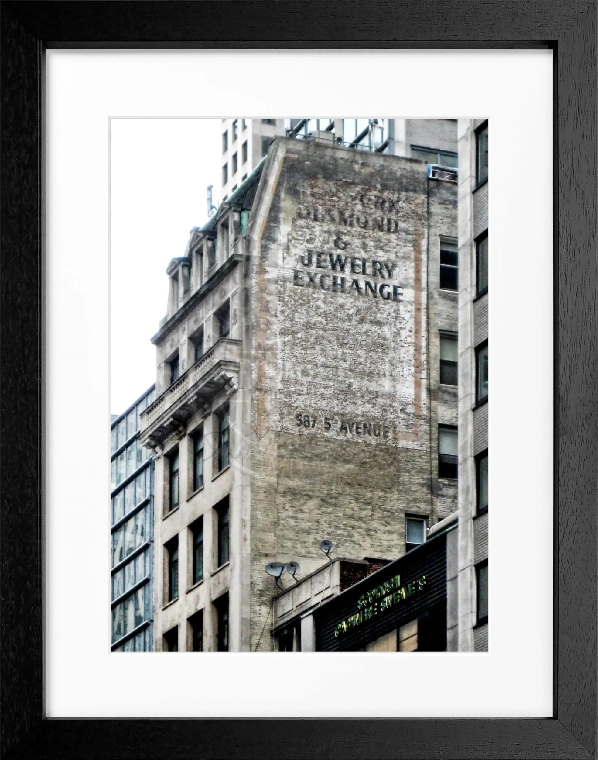 Schwarzes und weißes Poster mit Rahmen, New York NY33A, von Cosman-Photocollection, 25x31 cm, Wanddekoration
