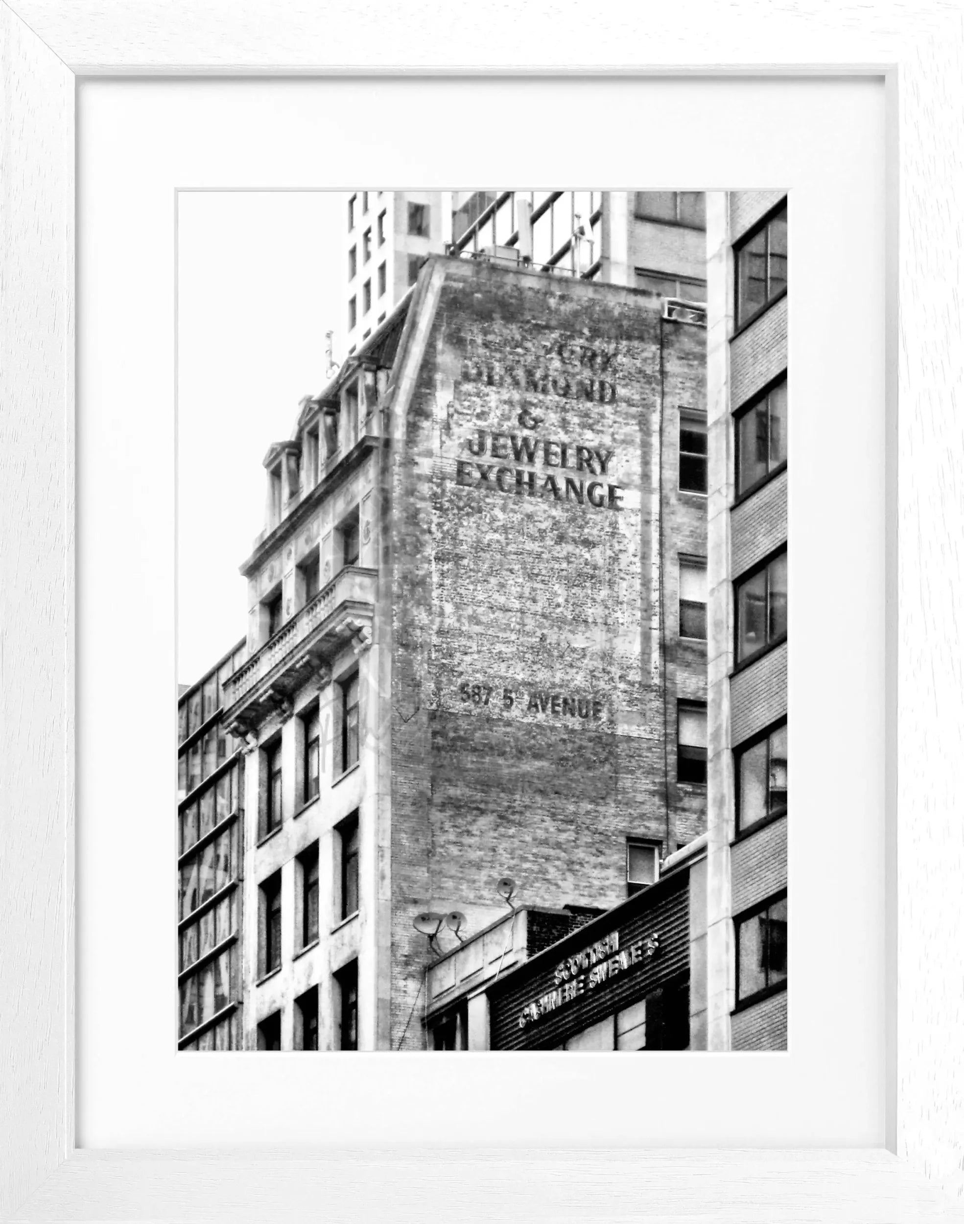Schwarz-weiß Poster mit Rahmen, New York NY33A, 25x31 cm, von Cosman-Photocollection, Wanddekoration mit Stadtmotiv