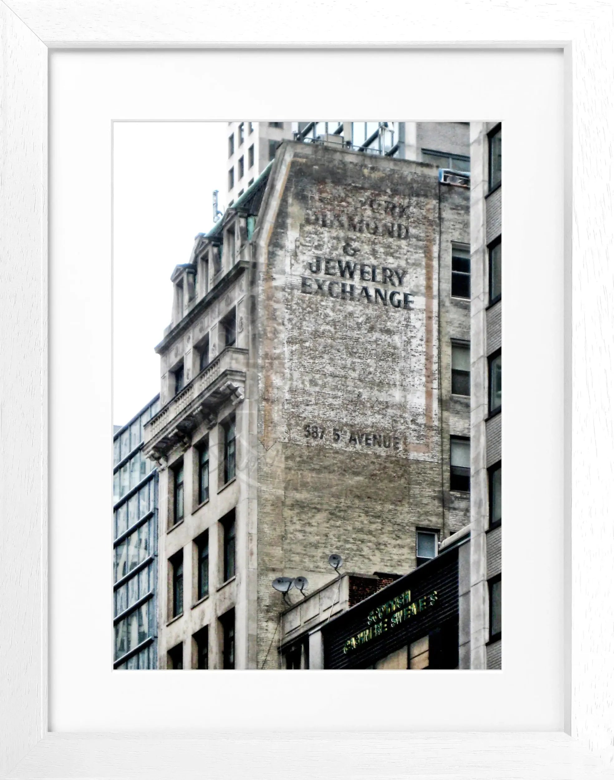 Schwarz-weiß Poster mit Rahmen von New York NY33A, 25x31 cm, von Cosman-Photocollection, dekoratives Wandbild