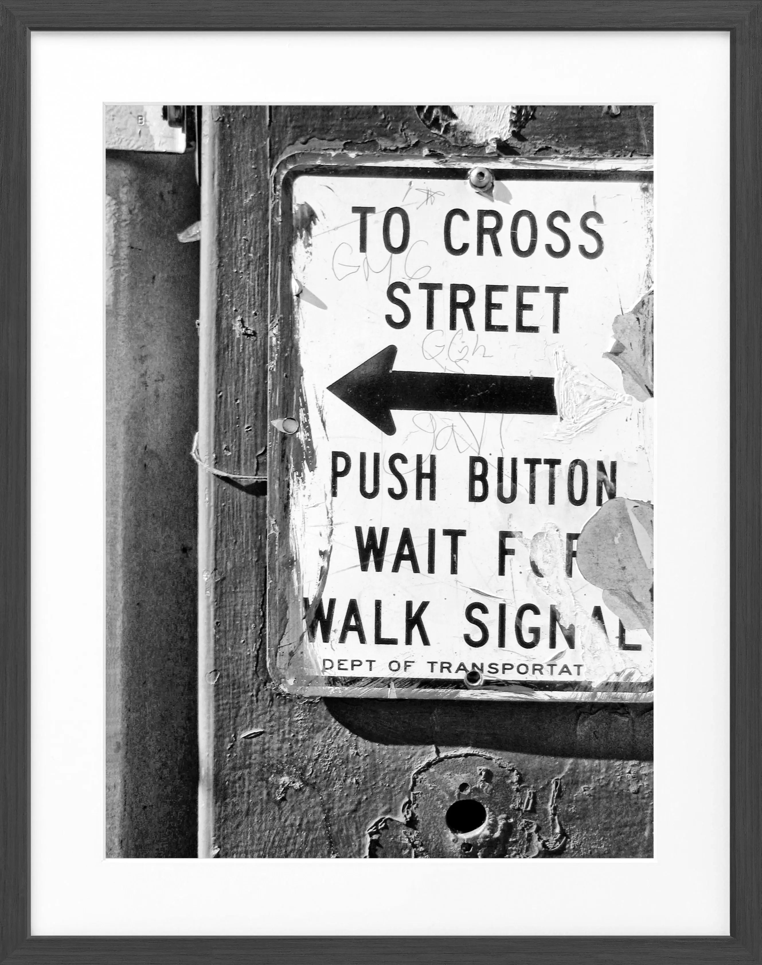 Schwarz-weiß Poster mit Rahmen, New York NY76A, von Cosman-Photocollection, 25x31 cm, urbanes Stadtmotiv in modernem Stil