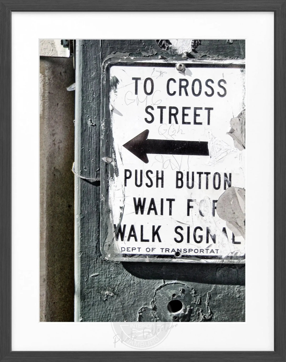 Schwarz-weiß Poster mit Rahmen, Motiv von New York City, 25x31 cm, von Cosman-Photocollection