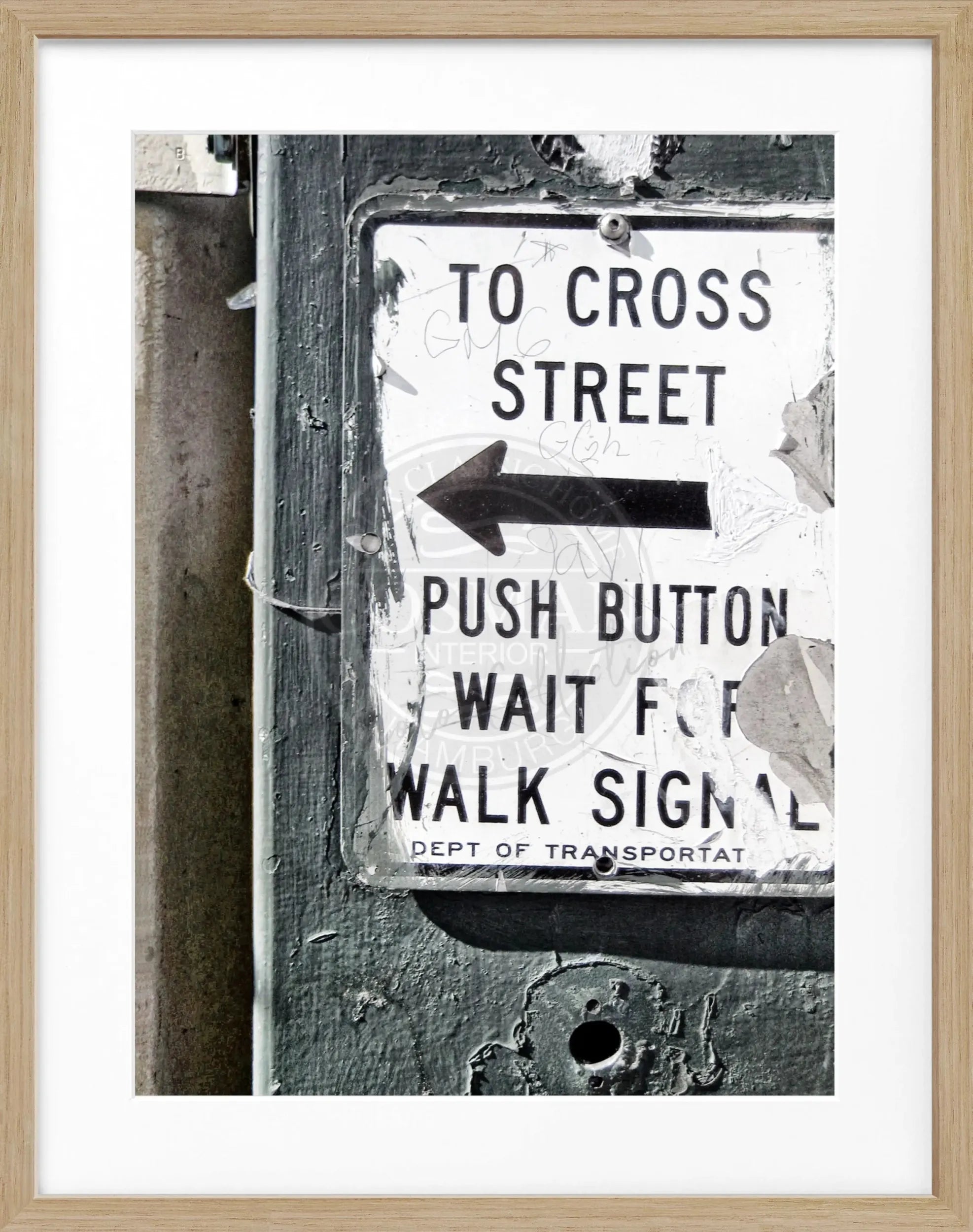 Schwarz-weiß Poster mit Rahmen von New York NY76A, 25x31cm, von Cosman-Photocollection, dekoratives Wandbild