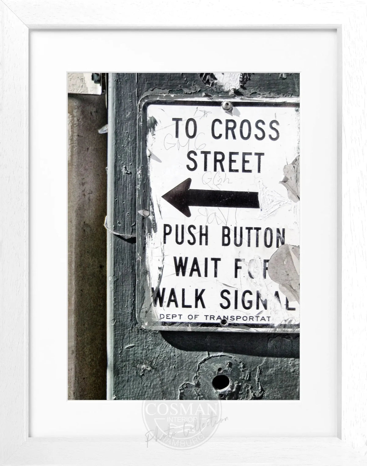 Schwarz-weiß Poster mit Rahmen, New York NY76A, von Cosman-Photocollection, Motiv in 25x31cm, Wanddekoration