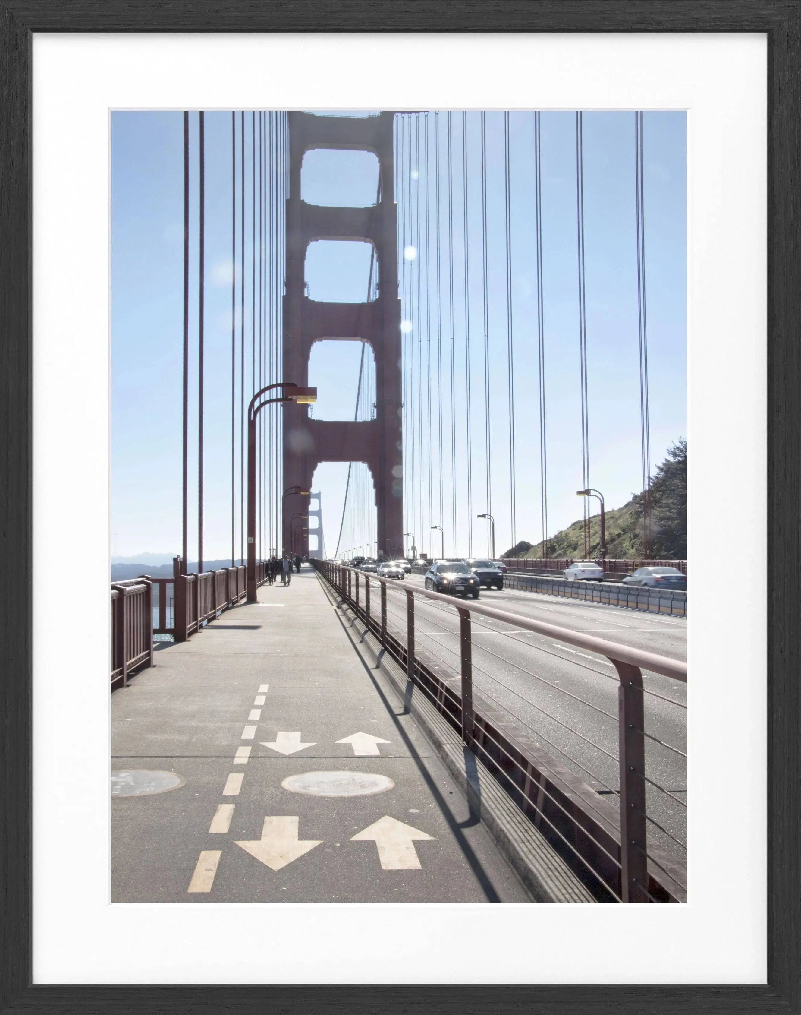 Schwarz-weiß Poster von San Francisco SF22 mit schwarzem Rahmen, 25x31cm, von Cosman-Photocollection.