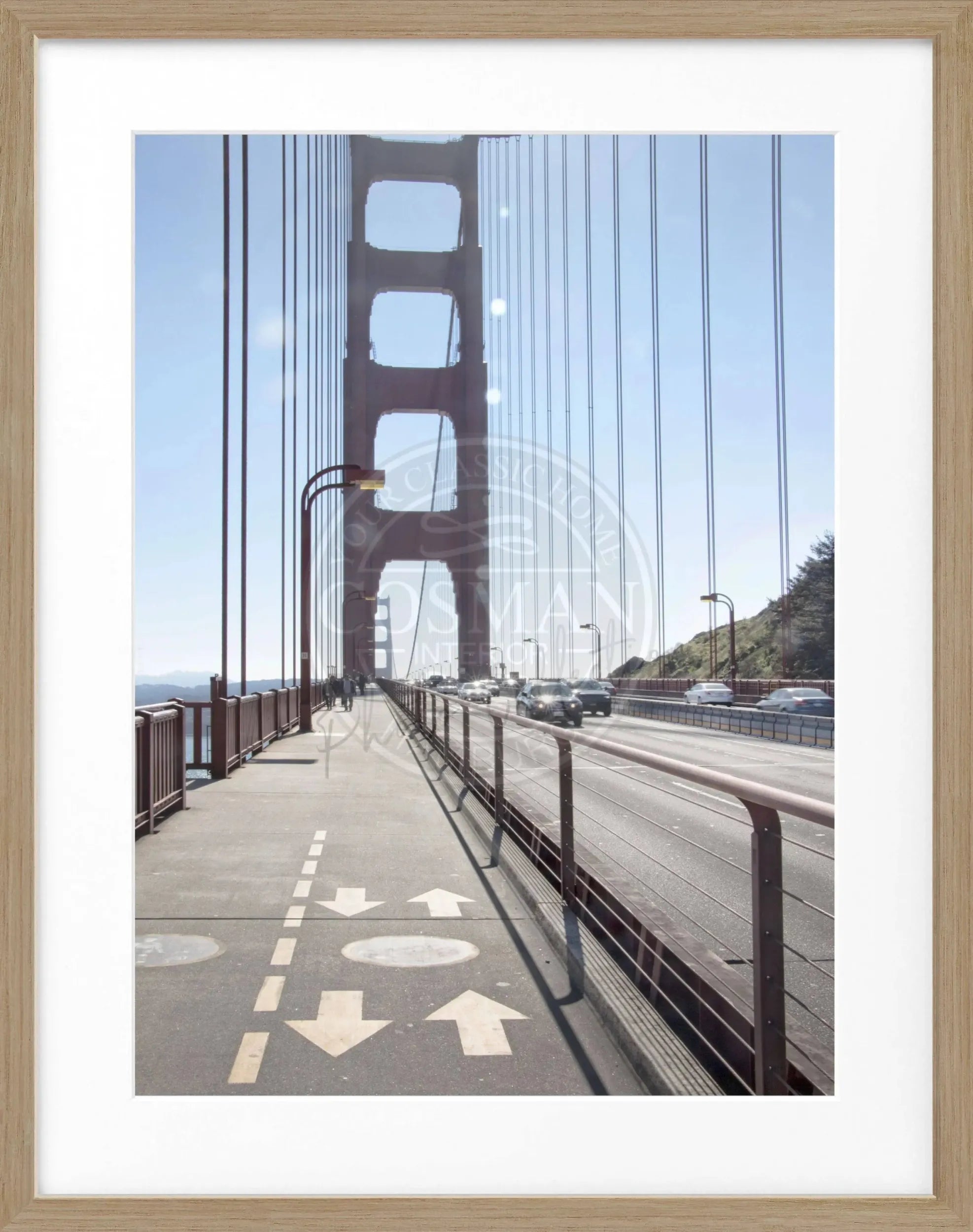 Schwarz-weiß Poster mit Rahmen von San Francisco SF22, 25x31 cm, von Cosman-Photocollection, dekoratives Wandbild