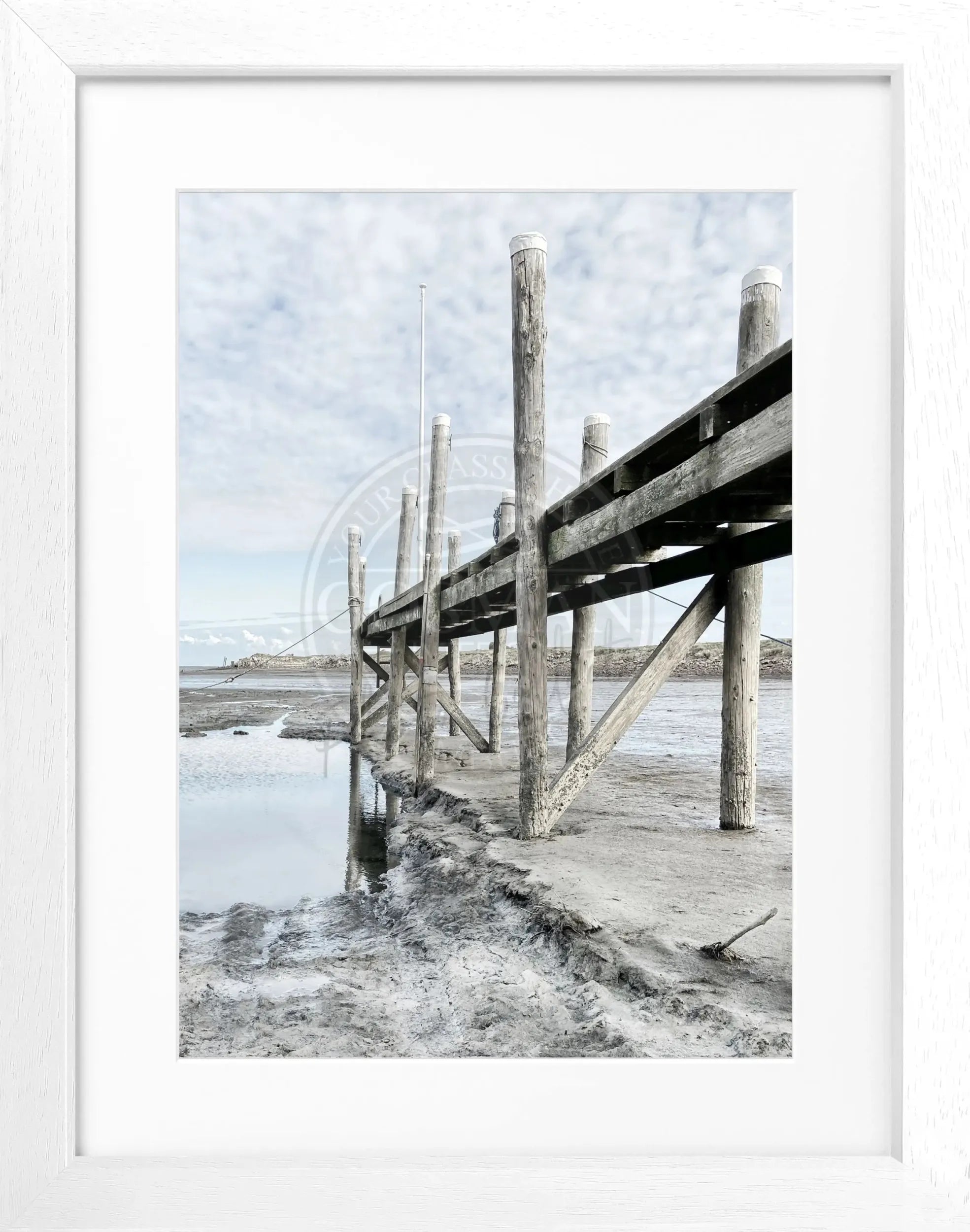 Schwarz-weiß Poster mit Rahmen von Sylt Rantum Hafen von Cosman-Photocollection, 25x31 cm, maritime Strand- und Hafenmotiv