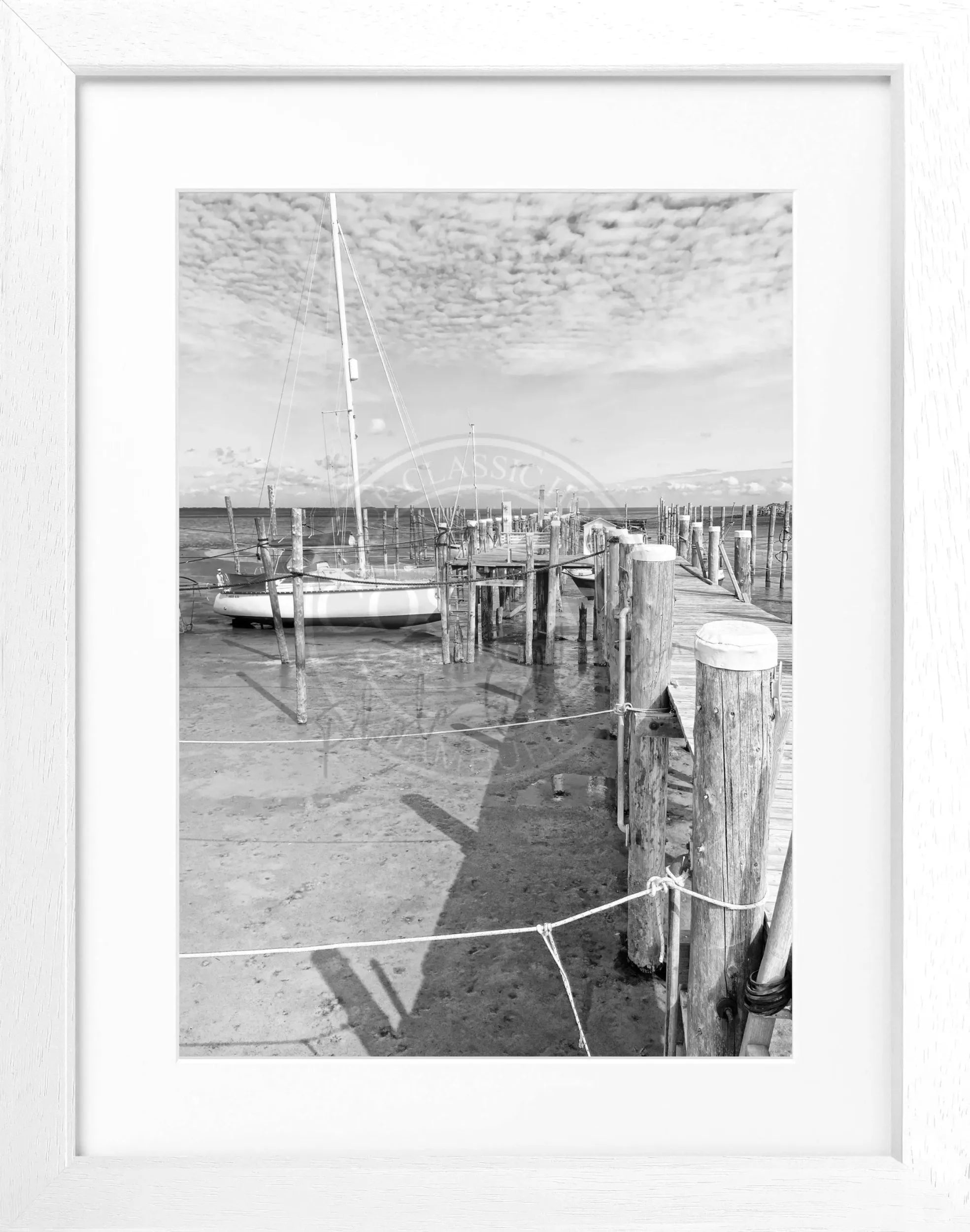 Schwarz-weiß Poster mit Rahmen, Sylt Rantum, von Cosman-Photocollection, 25x31cm, ideal für Wanddekoration.