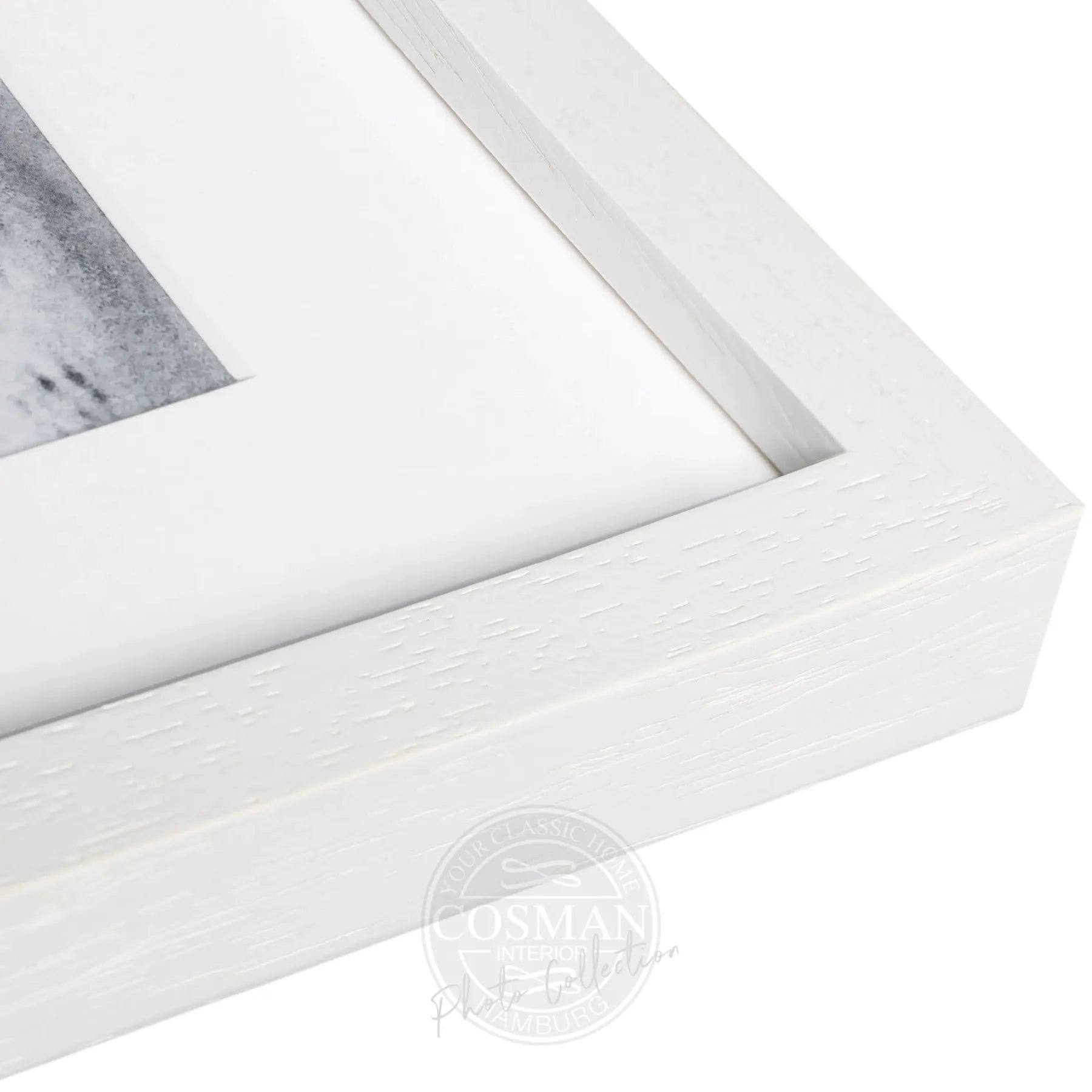 Schwarz-weiß Poster mit Rahmen ’Beach’ Sylt von Cosman-Photocollection, Motiv im Format 31x25cm, maritime Strandlandschaft.