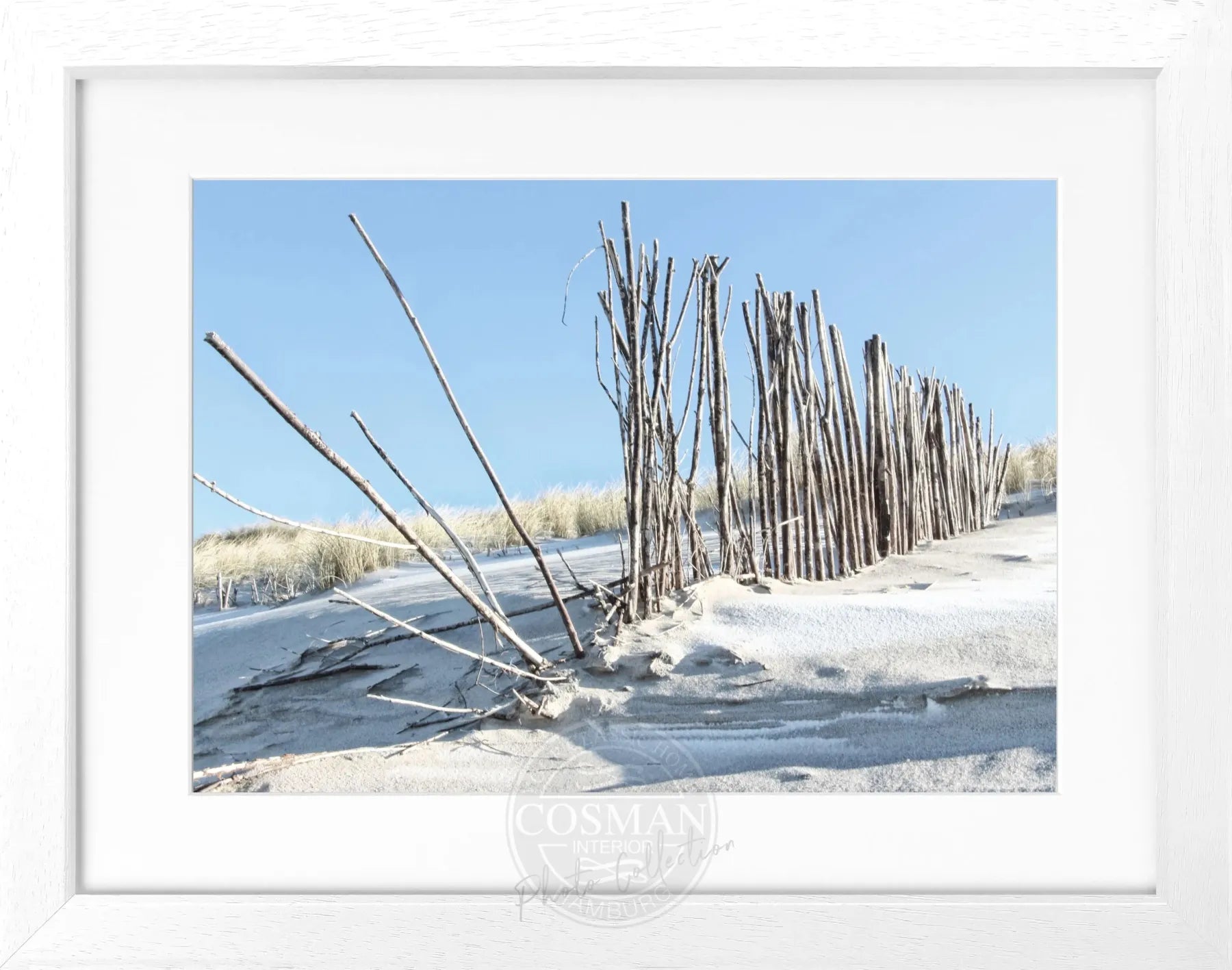 Schwarz-weiß Poster mit Rahmen ’Beach’ Sylt von Cosman-Photocollection, 31x25 cm, Strandmotiv im eleganten Schwarz-Weiß-Design