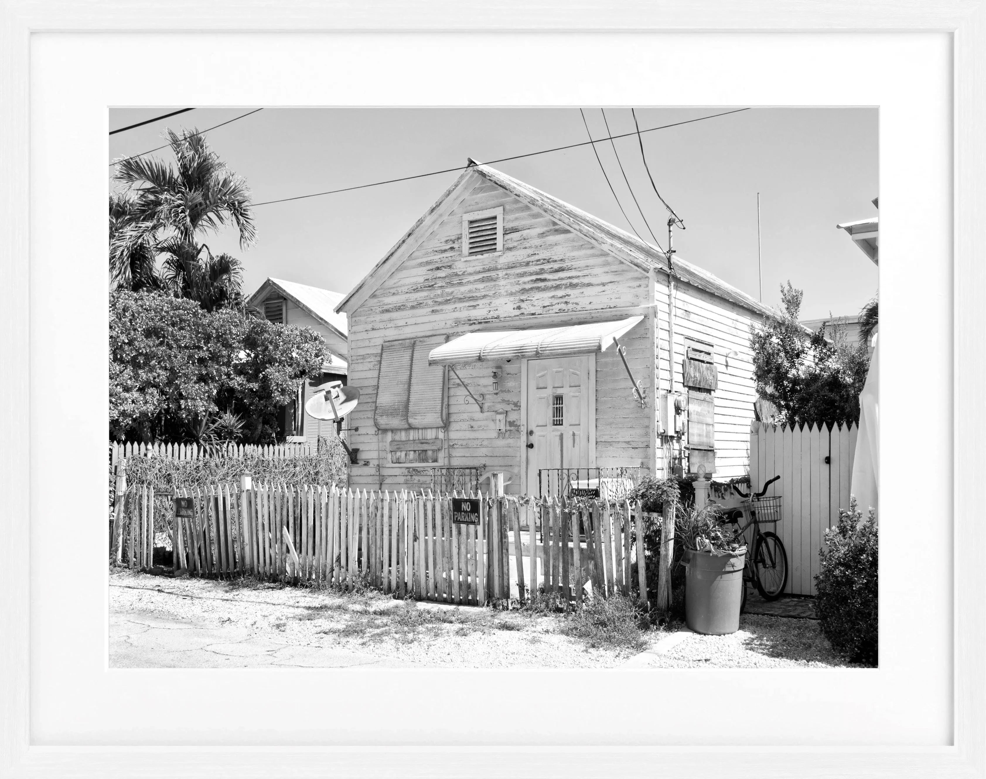 Schwarzweiß-Poster mit Rahmen von Cosman-Photocollection, Florida Key West, 31x25 cm, dekoratives Wandbild